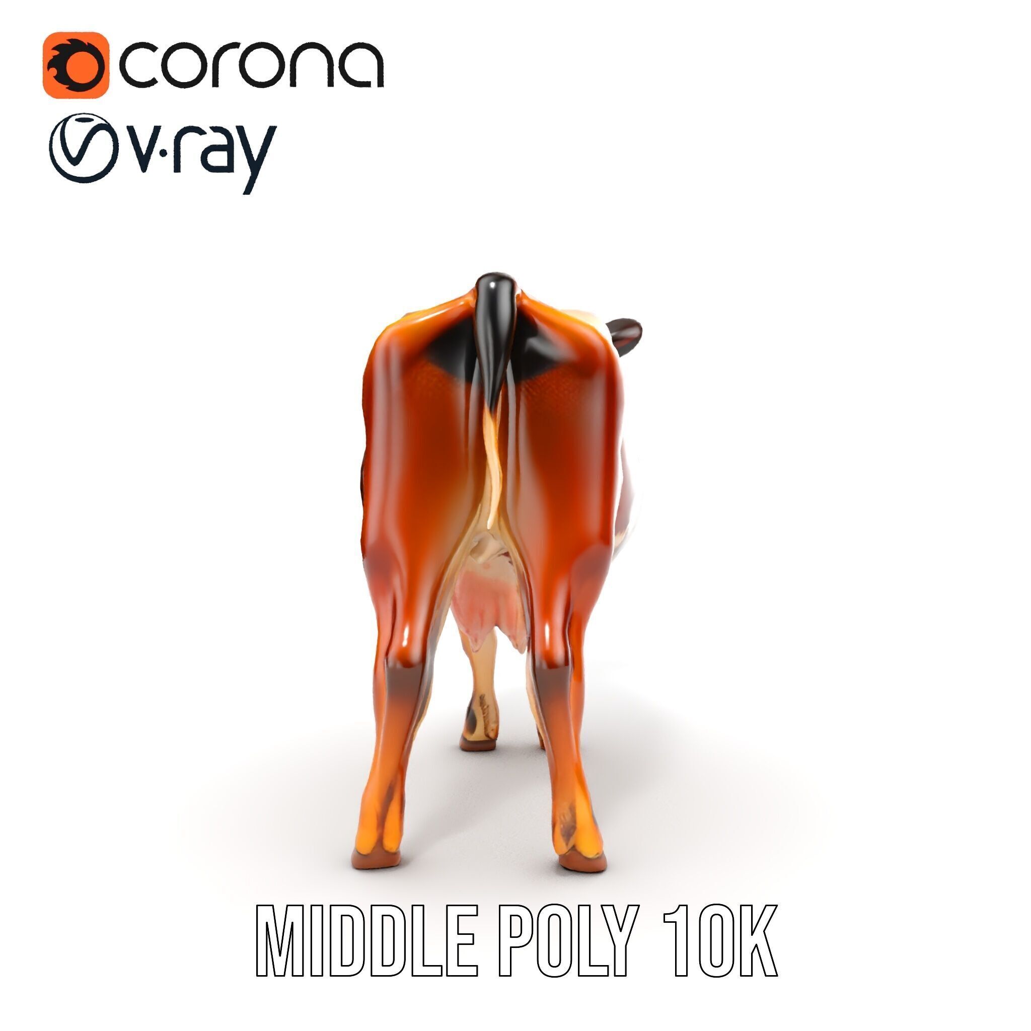 Realistic Cow Model Pack for D Rendering and Animation Low-poly 3D model_12