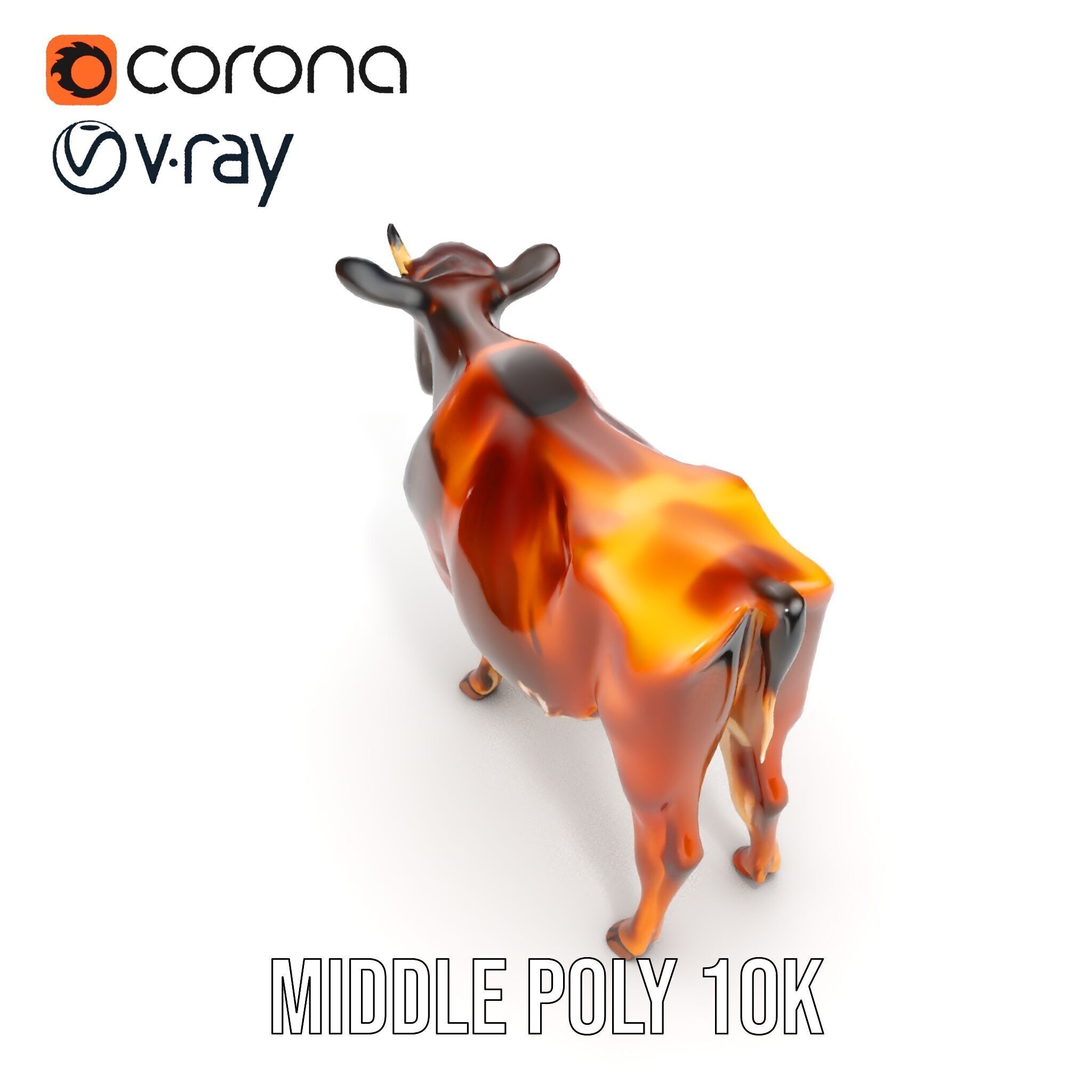 Realistic Cow Model Pack for D Rendering and Animation Low-poly 3D model_15