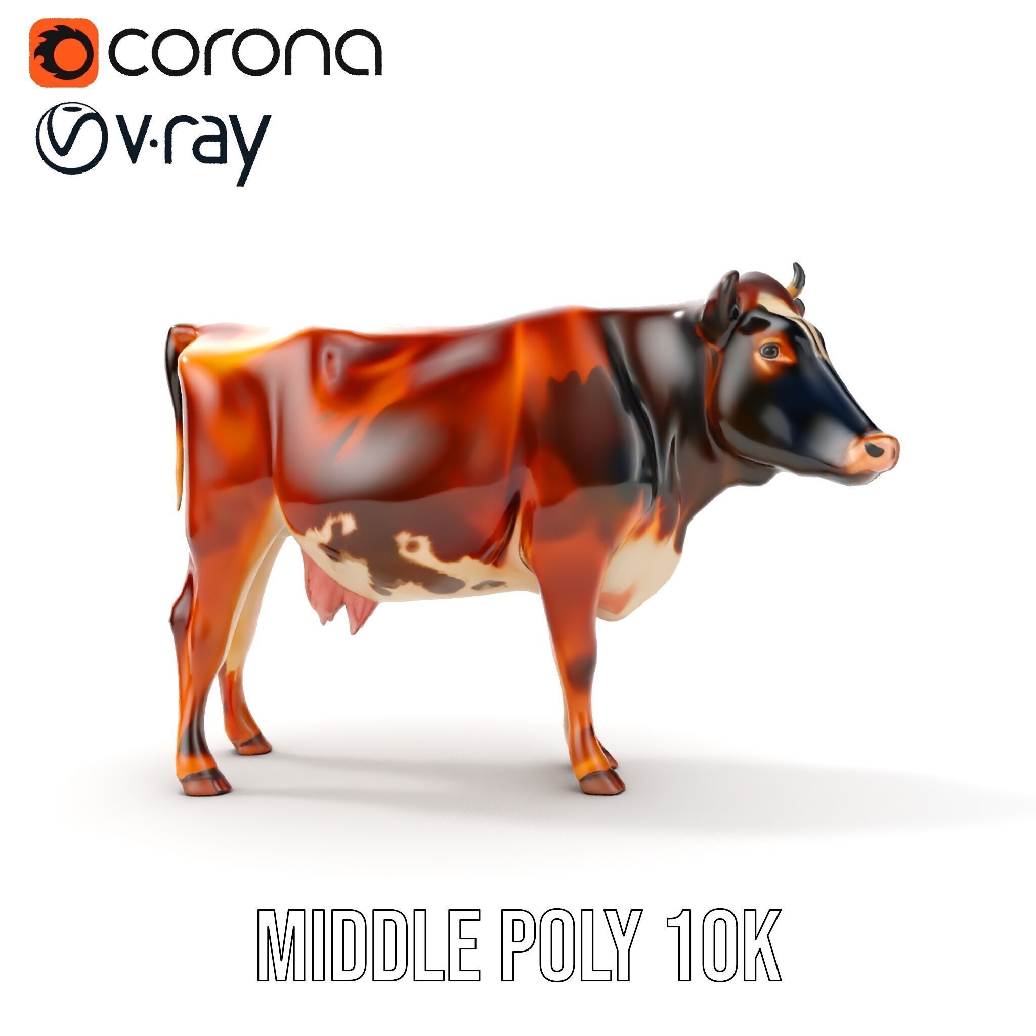 Realistic Cow Model Pack for D Rendering and Animation Low-poly 3D model_17
