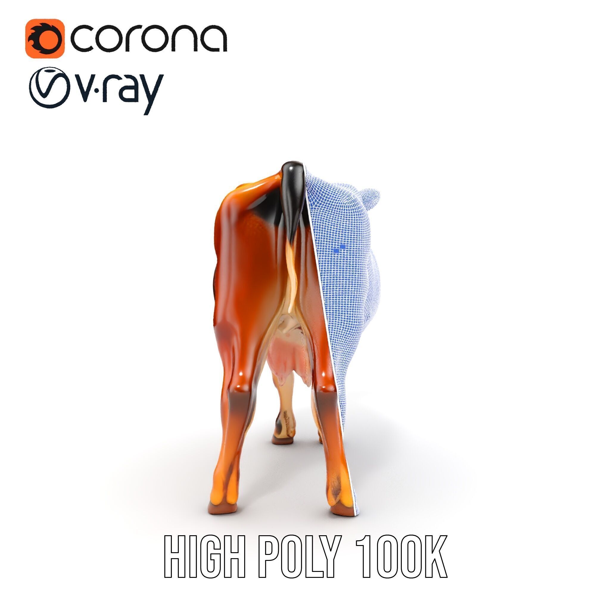 Realistic Cow Model Pack for D Rendering and Animation Low-poly 3D model_38