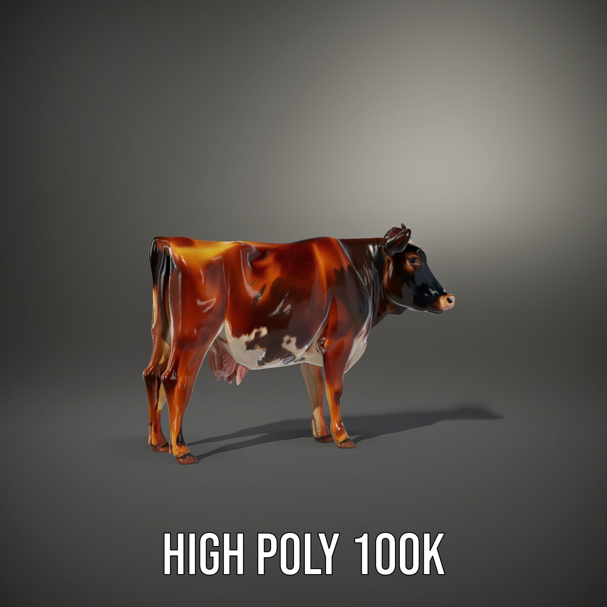 Realistic Cow Model Pack for D Rendering and Animation Low-poly 3D model_8