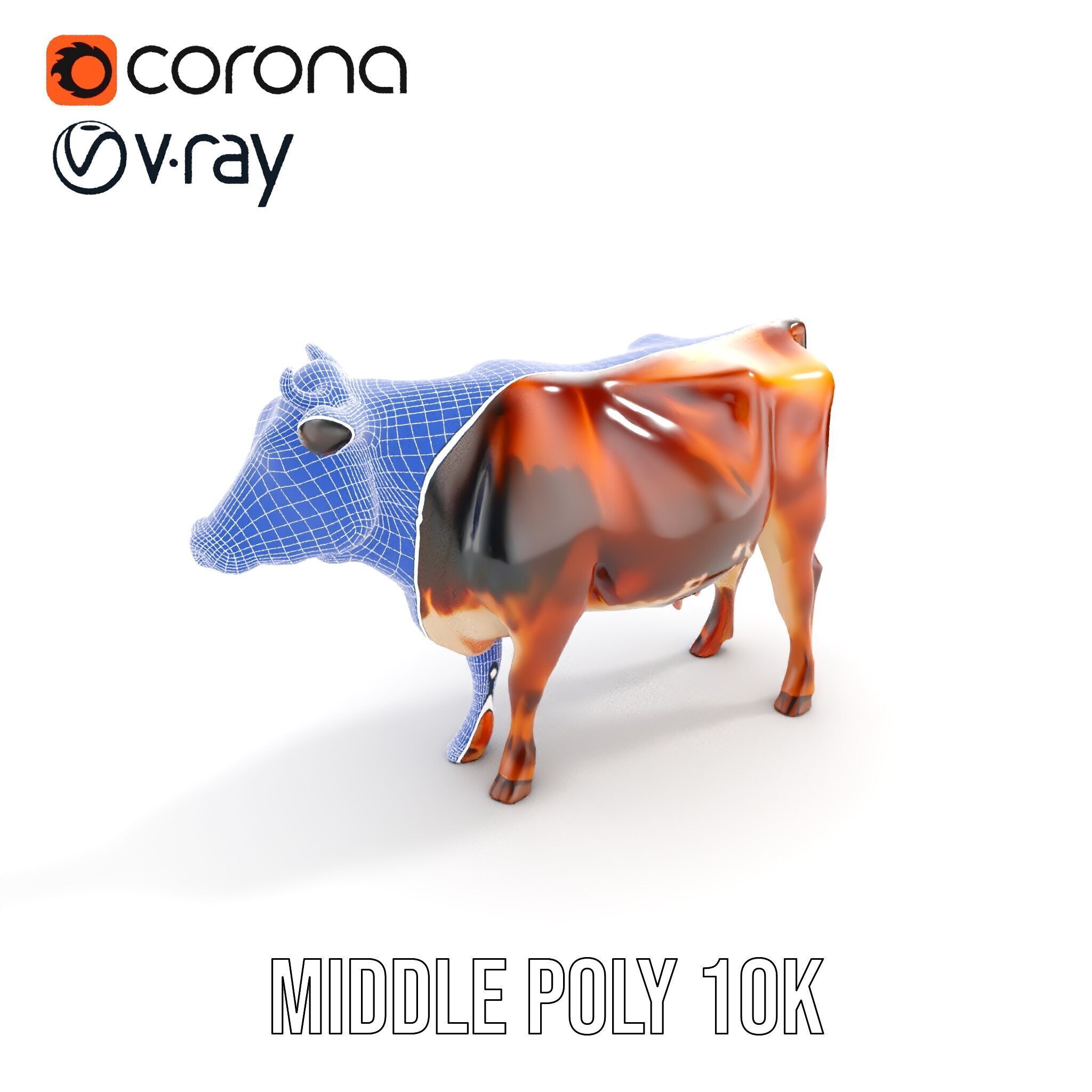 Realistic Cow Model Pack for D Rendering and Animation Low-poly 3D model_28