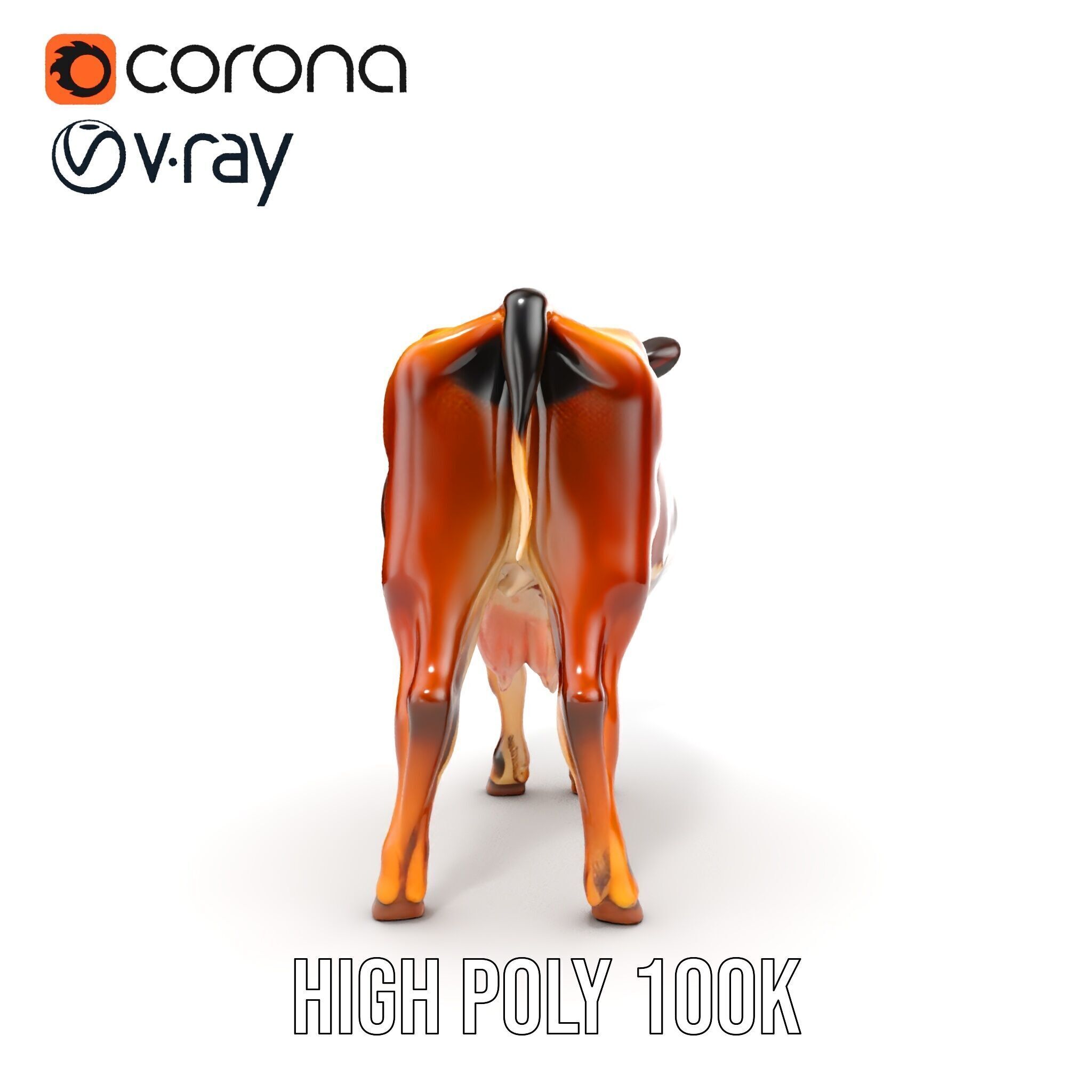 Realistic Cow Model Pack for D Rendering and Animation Low-poly 3D model_22