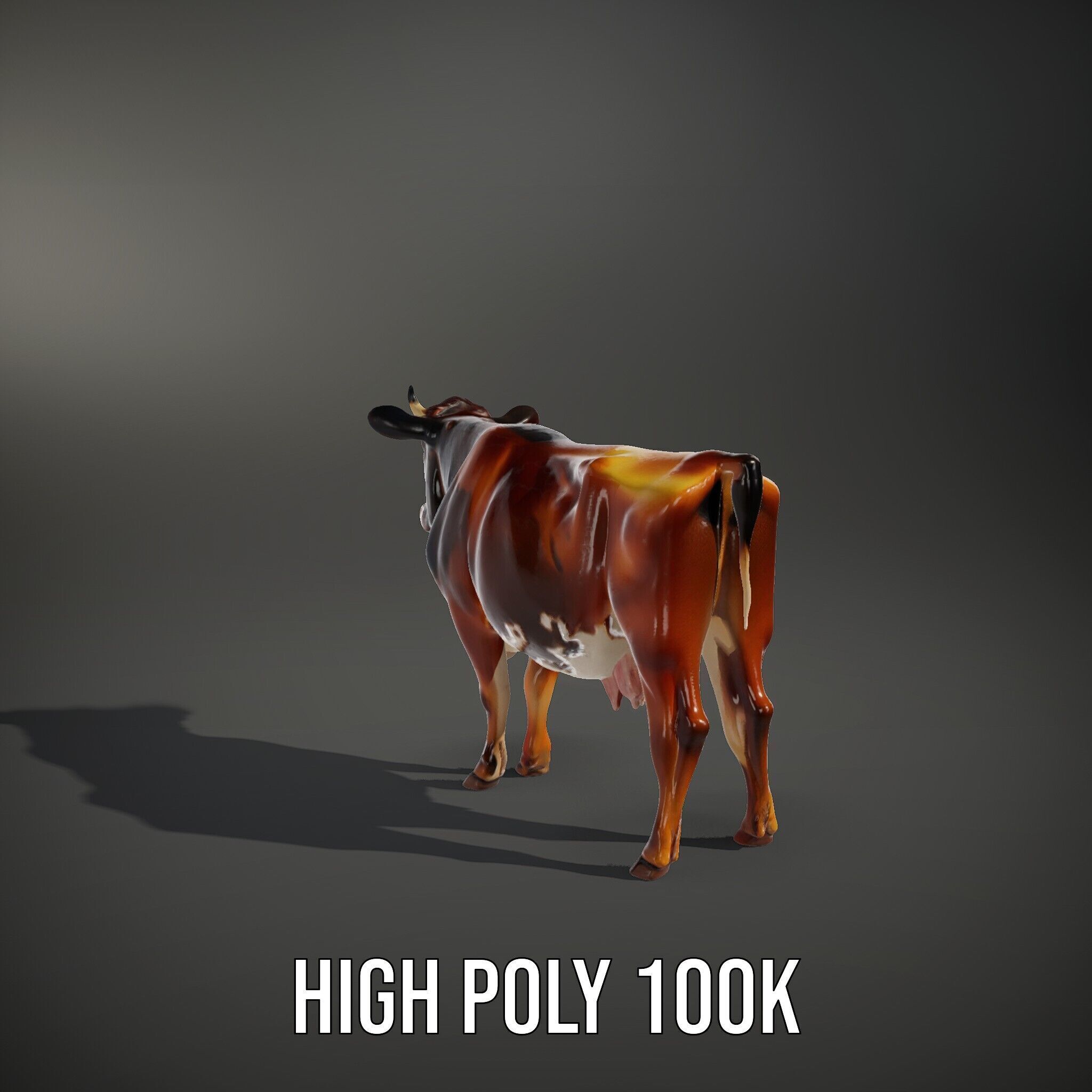Realistic Cow Model Pack for D Rendering and Animation Low-poly 3D model_11