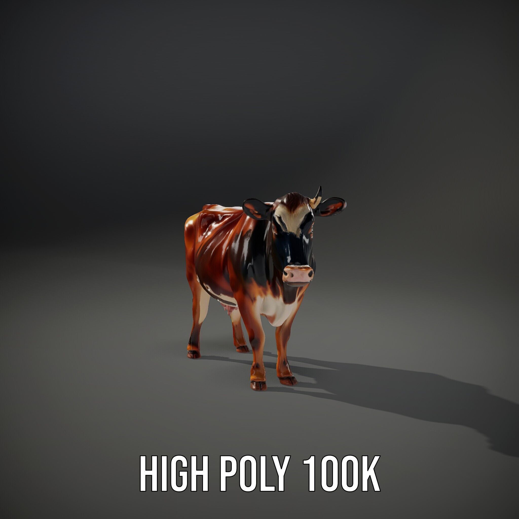 Realistic Cow Model Pack for D Rendering and Animation Low-poly 3D model_14