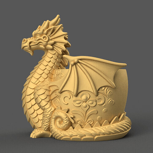 Dragon planter - urn - candy container - candle holder 3D print model