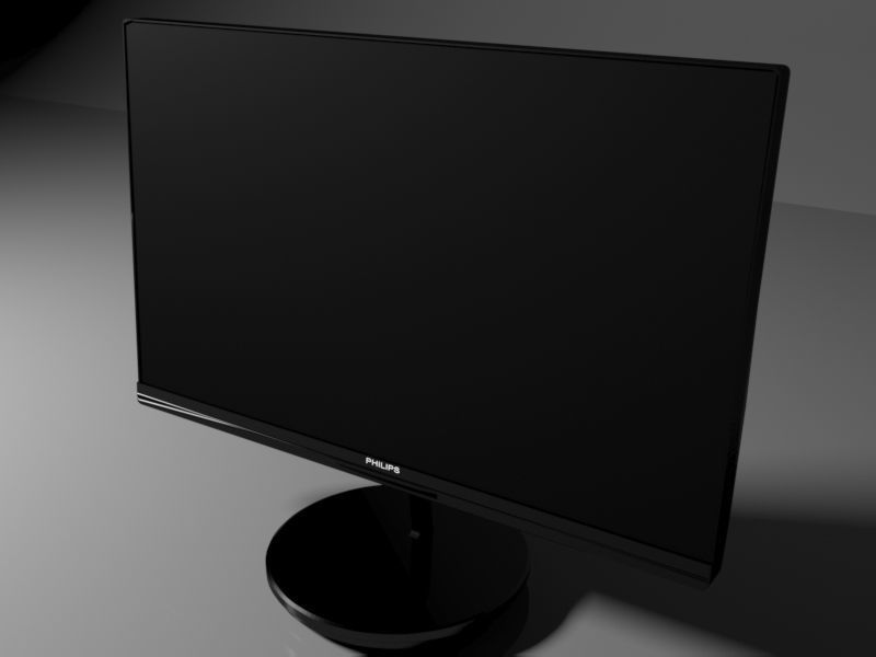 Monitor hdmi Low-poly 3D model_1