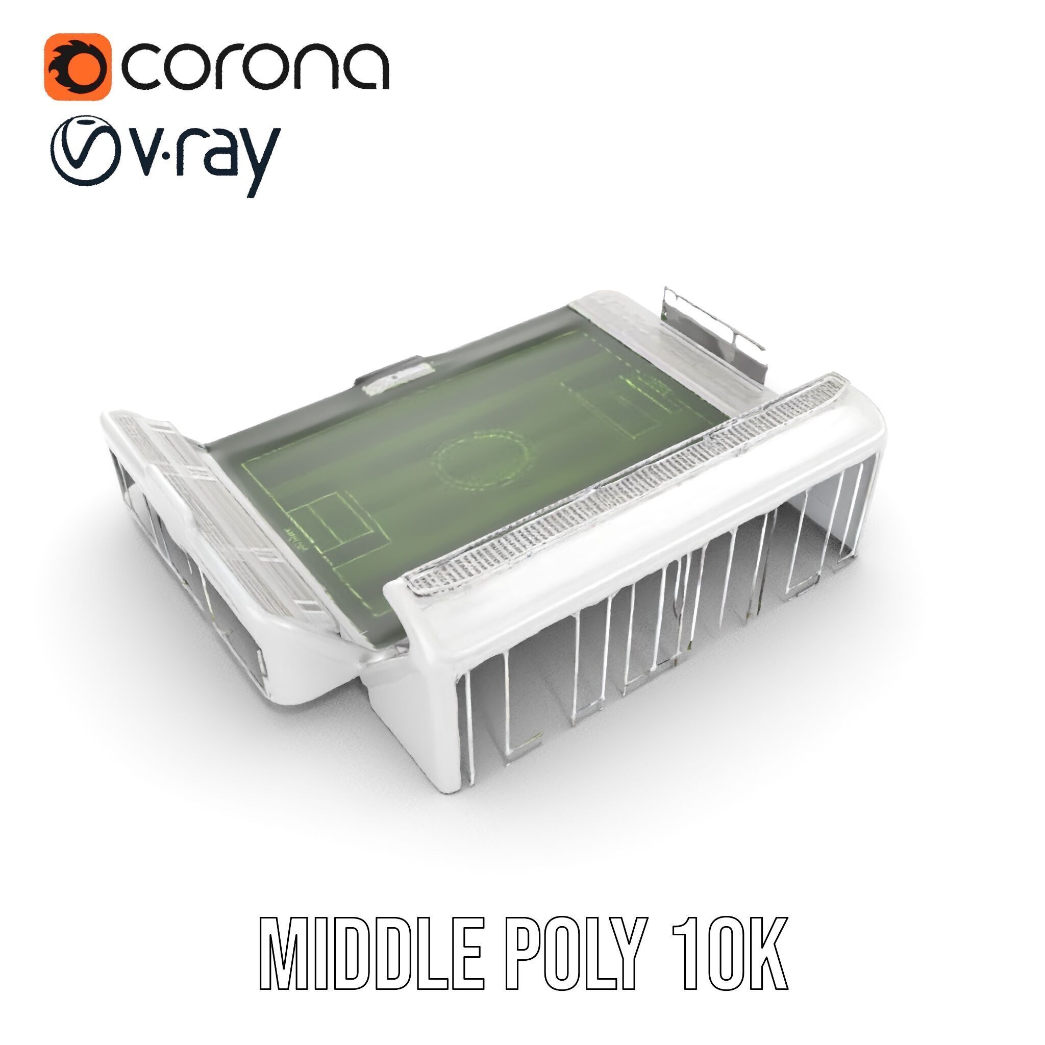 Football Stadium Model Pack for Game Development and Rendering Low-poly 3D model_6