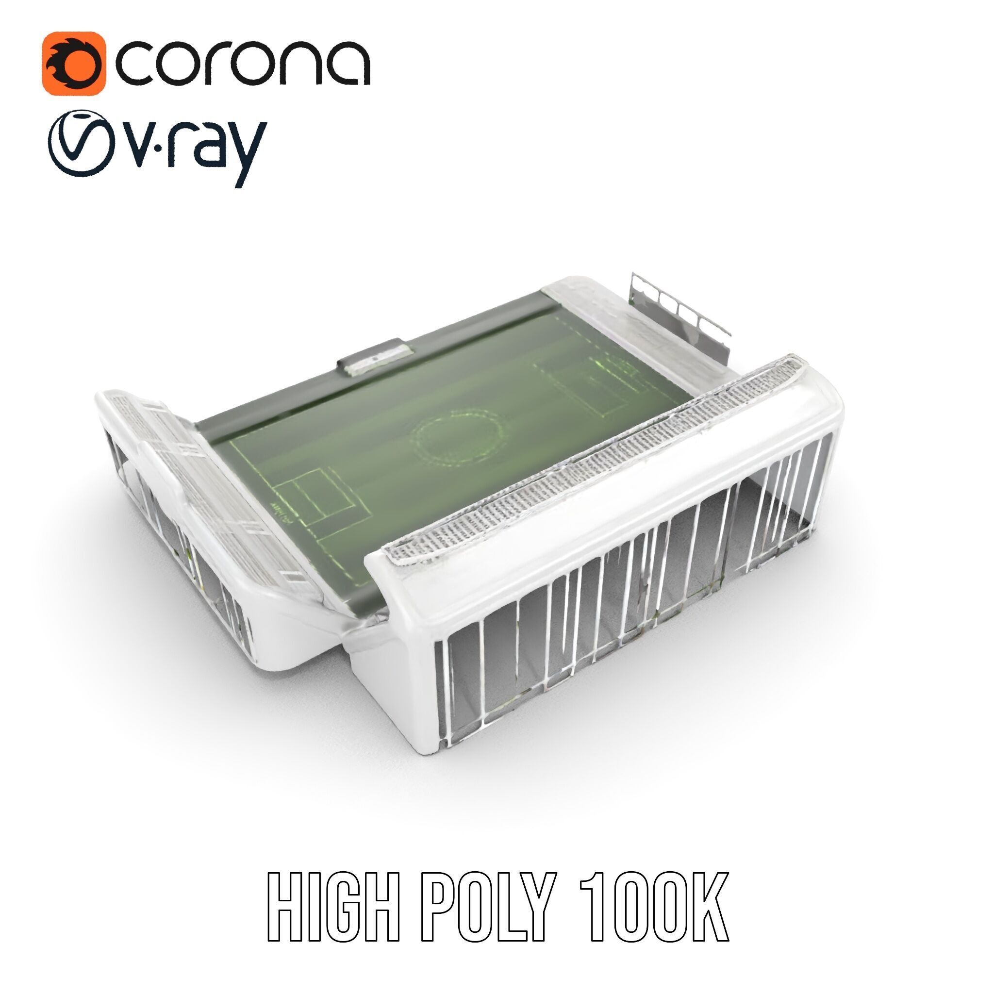 Football Stadium Model Pack for Game Development and Rendering Low-poly 3D model_36