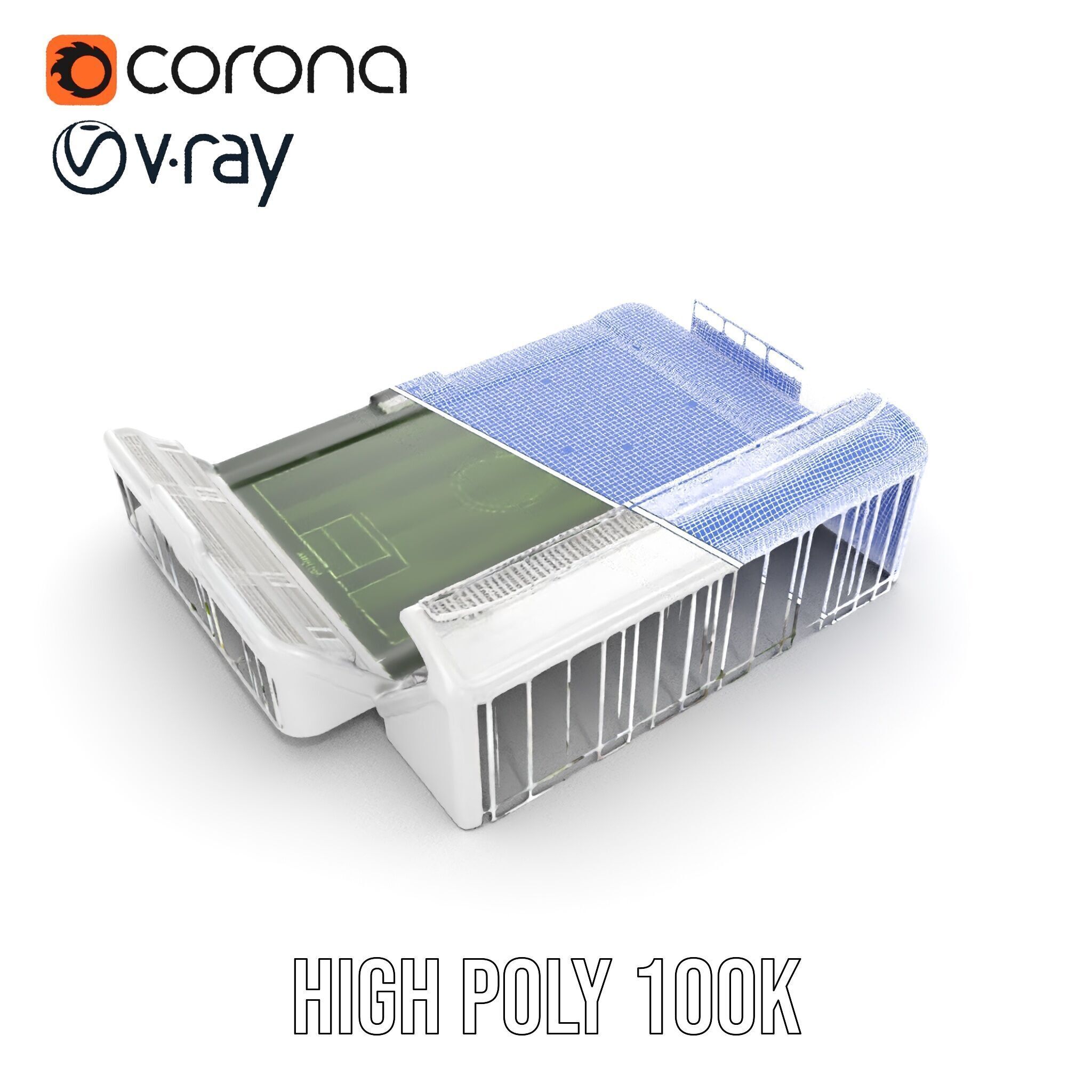 Football Stadium Model Pack for Game Development and Rendering Low-poly 3D model_32