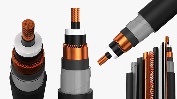 Multi-Layer Seamless Copper Control Cable 3D model