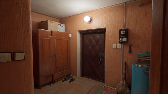 Post Soviet Grandma Flat 3D model