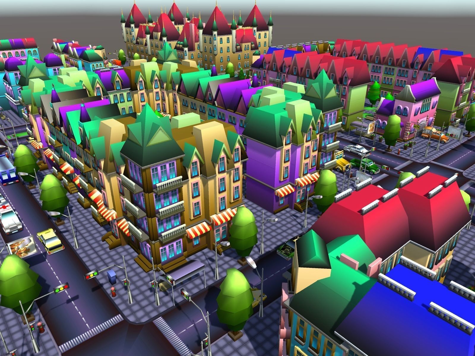 Simple City Constructor Low-poly 3D model_4