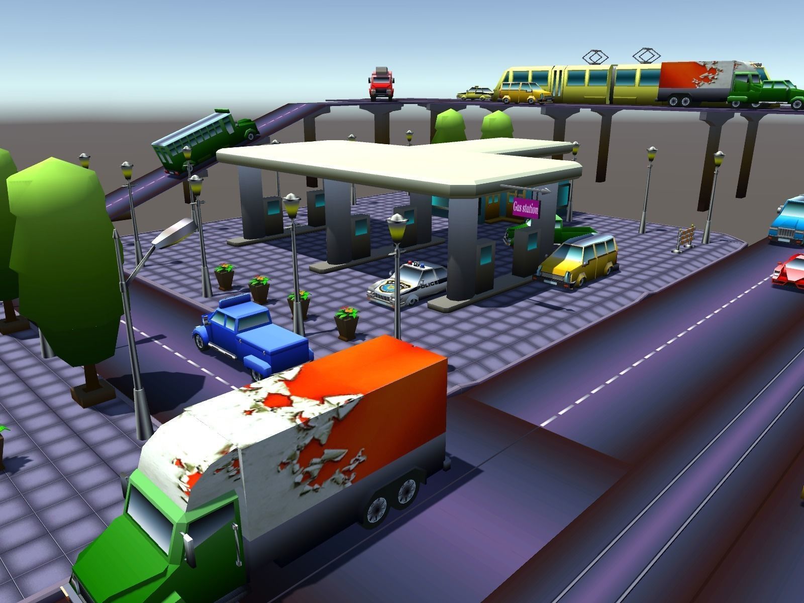 Simple City Constructor Low-poly 3D model_21