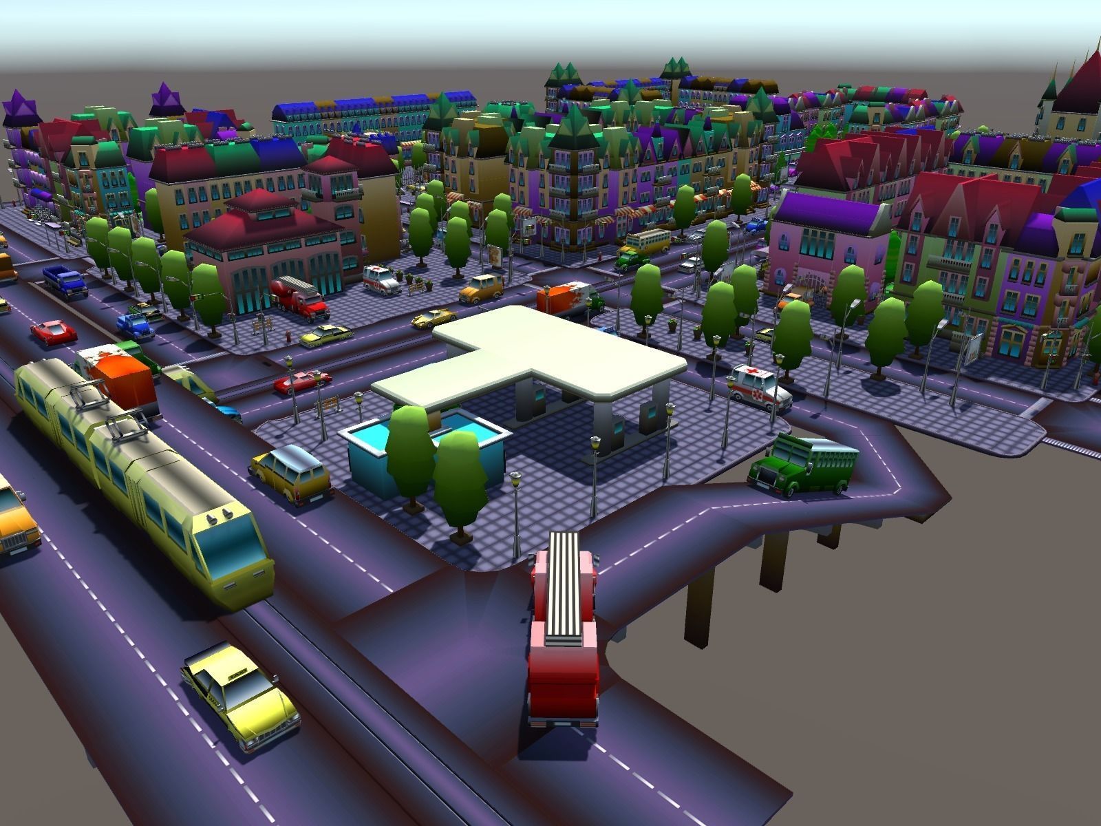 Simple City Constructor Low-poly 3D model_36