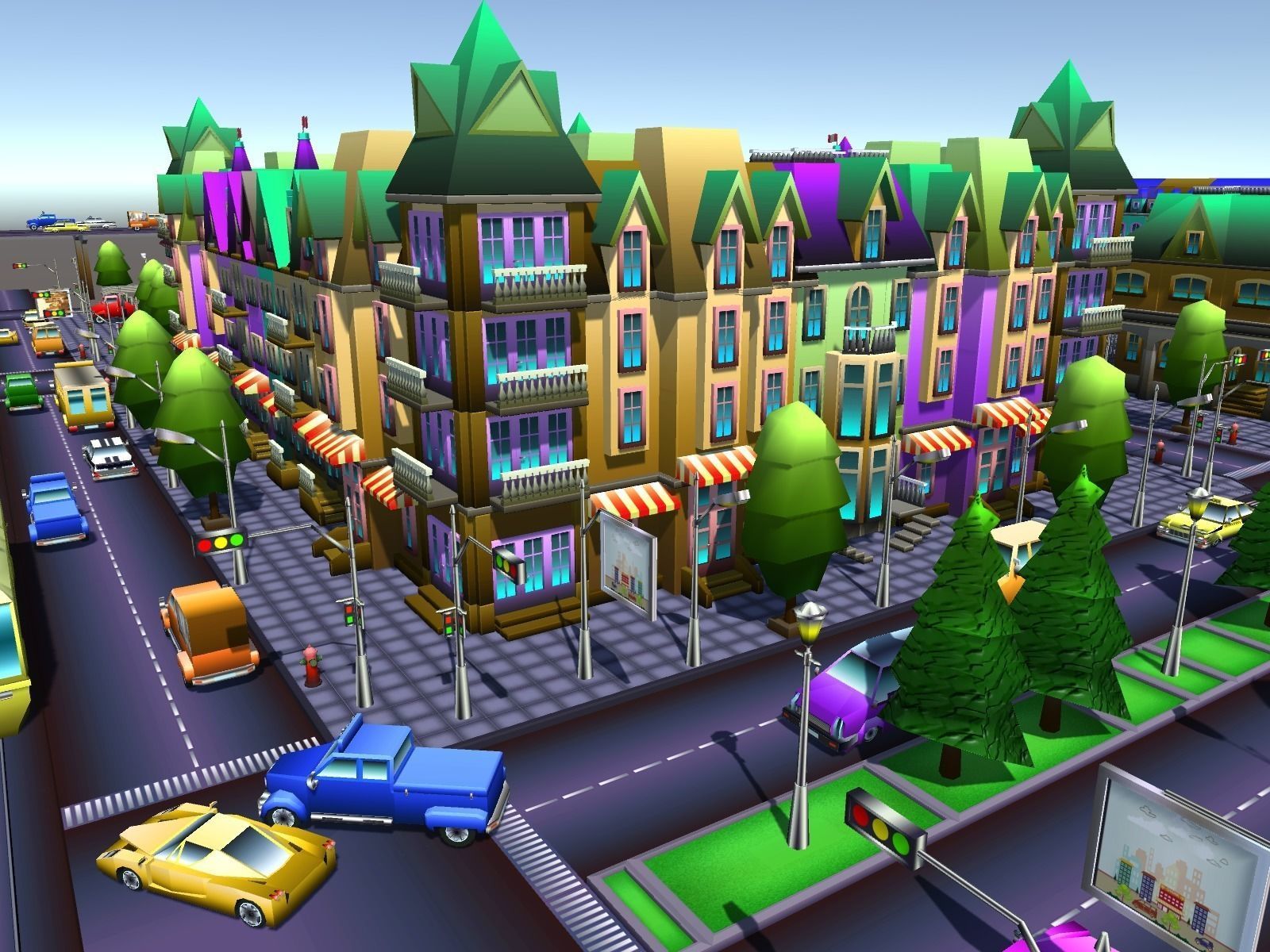Simple City Constructor Low-poly 3D model_1