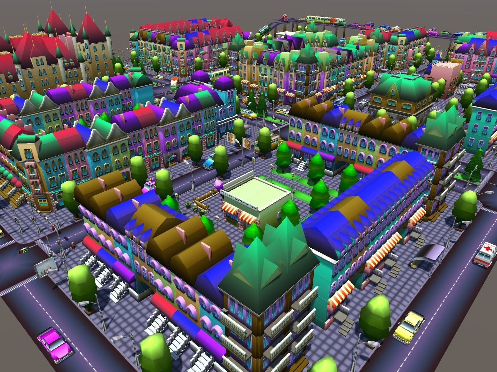 Simple City Constructor Low-poly 3D model_40