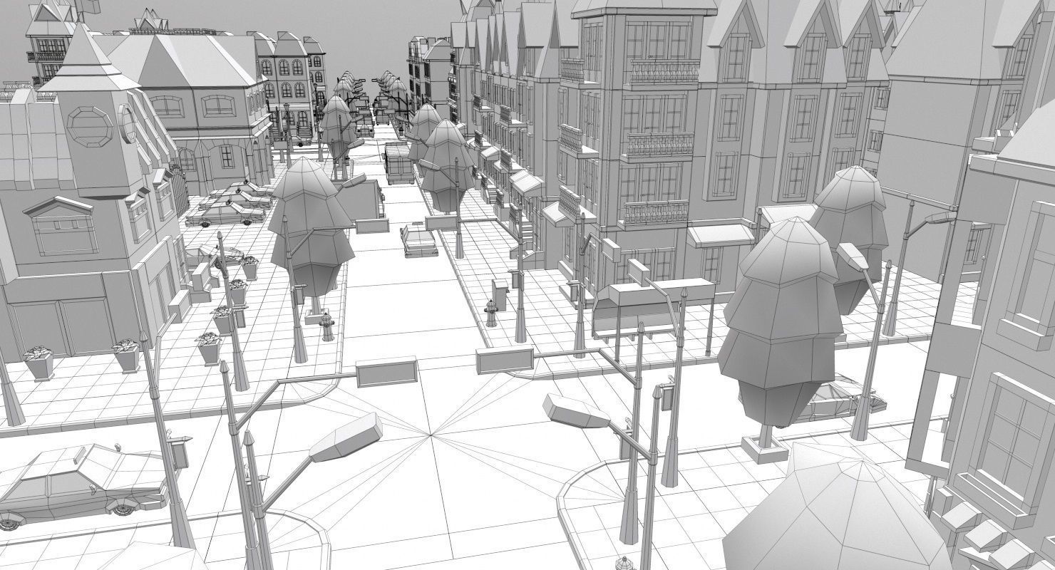 Simple City Constructor Low-poly 3D model_42