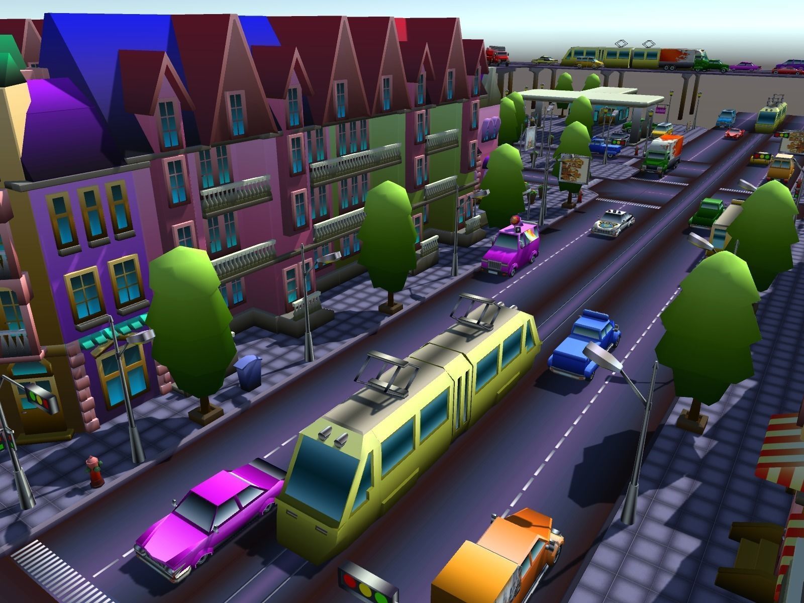 Simple City Constructor Low-poly 3D model_8