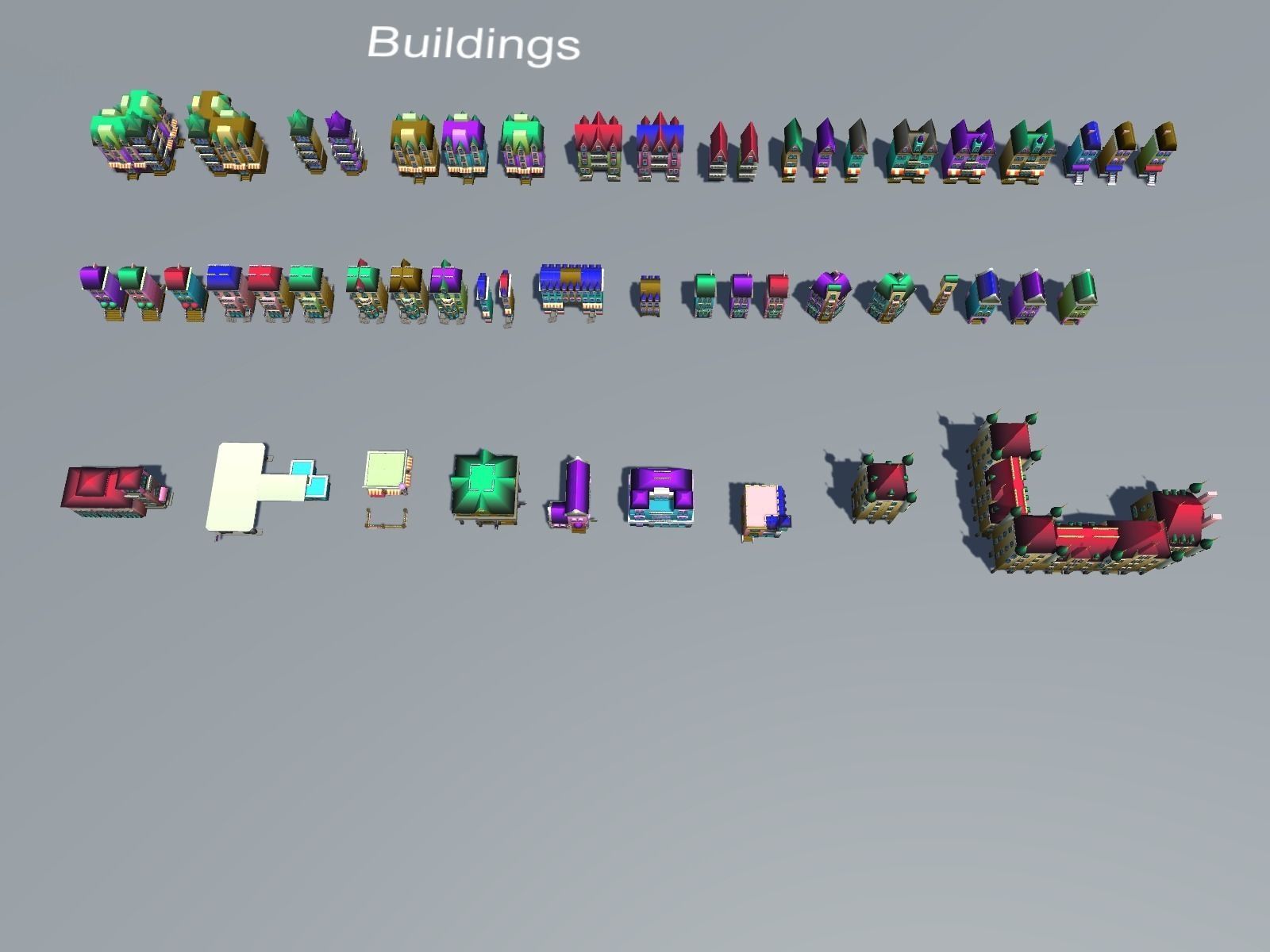 Simple City Constructor Low-poly 3D model_37