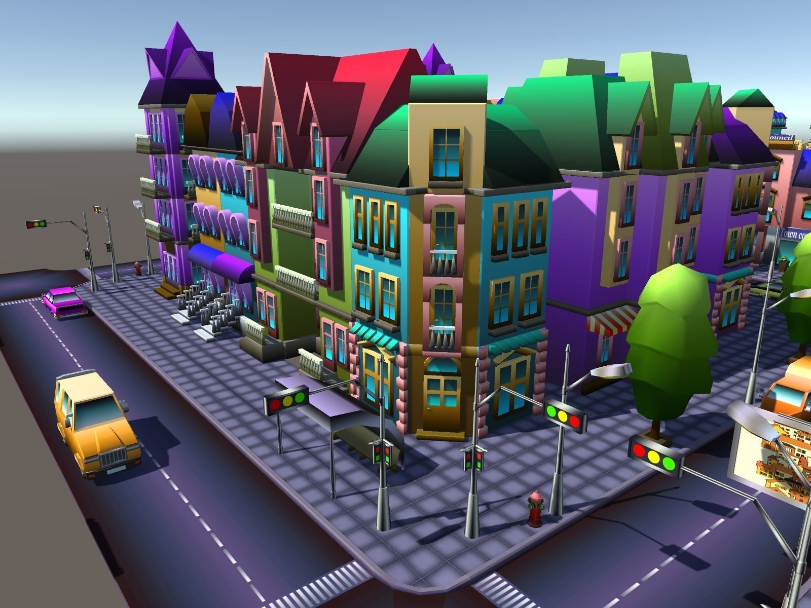 Simple City Constructor Low-poly 3D model_19