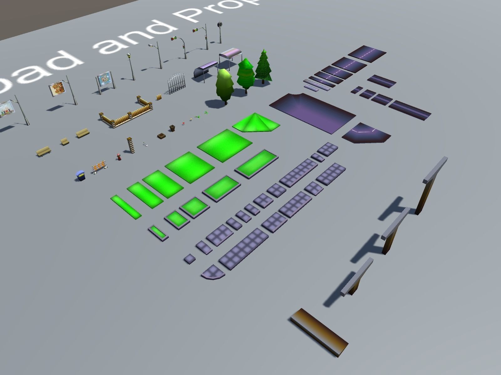 Simple City Constructor Low-poly 3D model_35