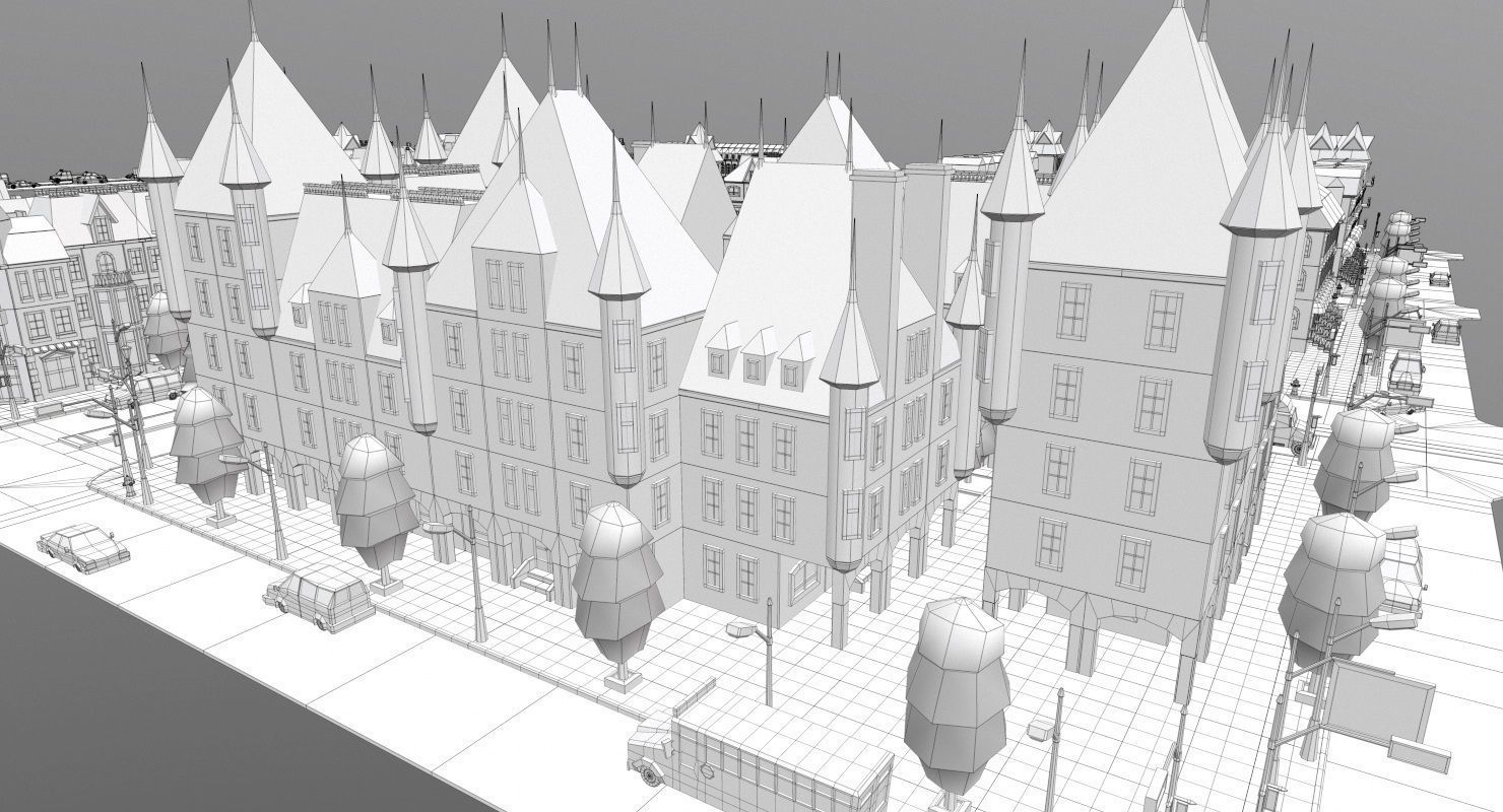 Simple City Constructor Low-poly 3D model_47