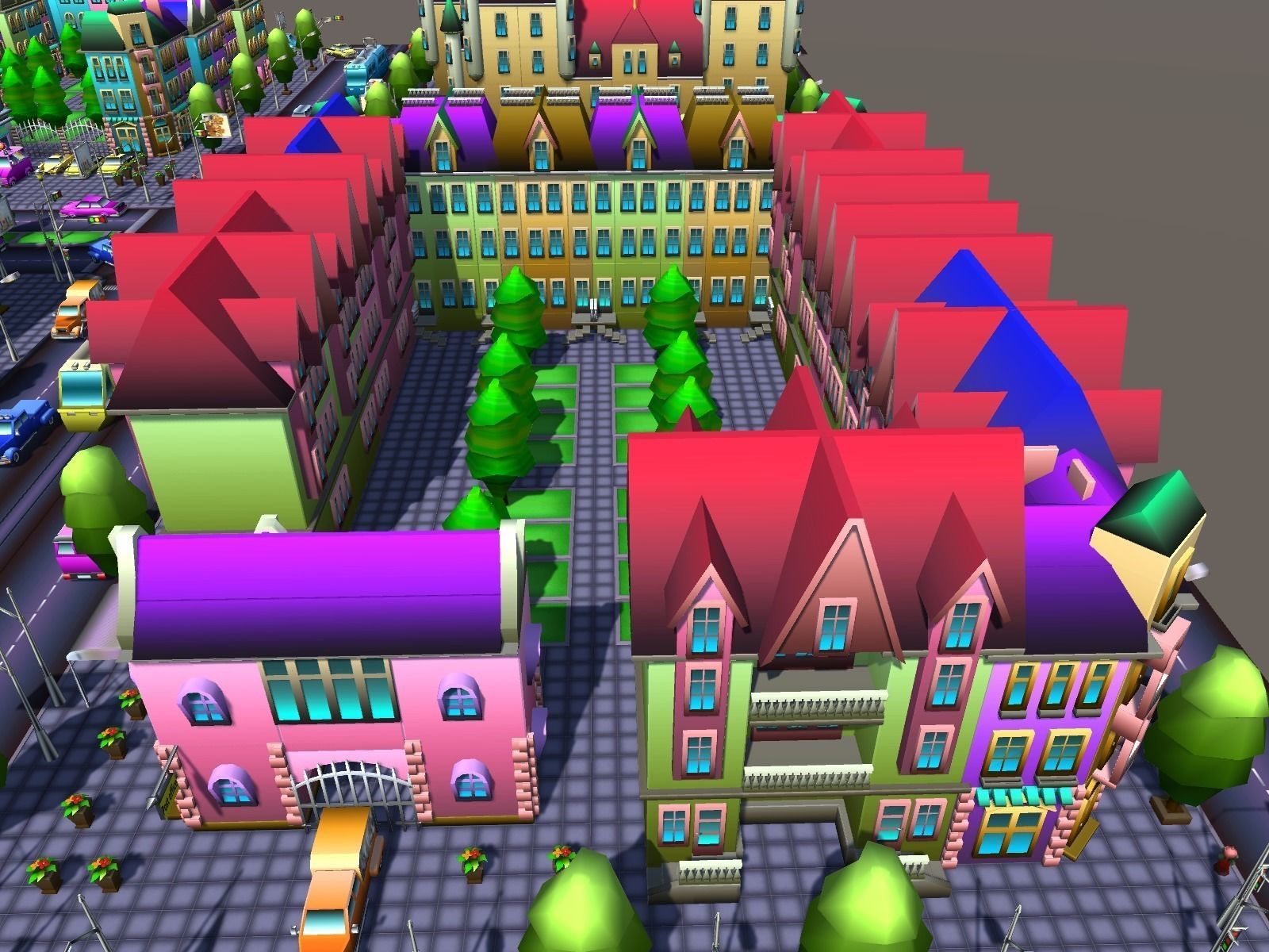 Simple City Constructor Low-poly 3D model_6