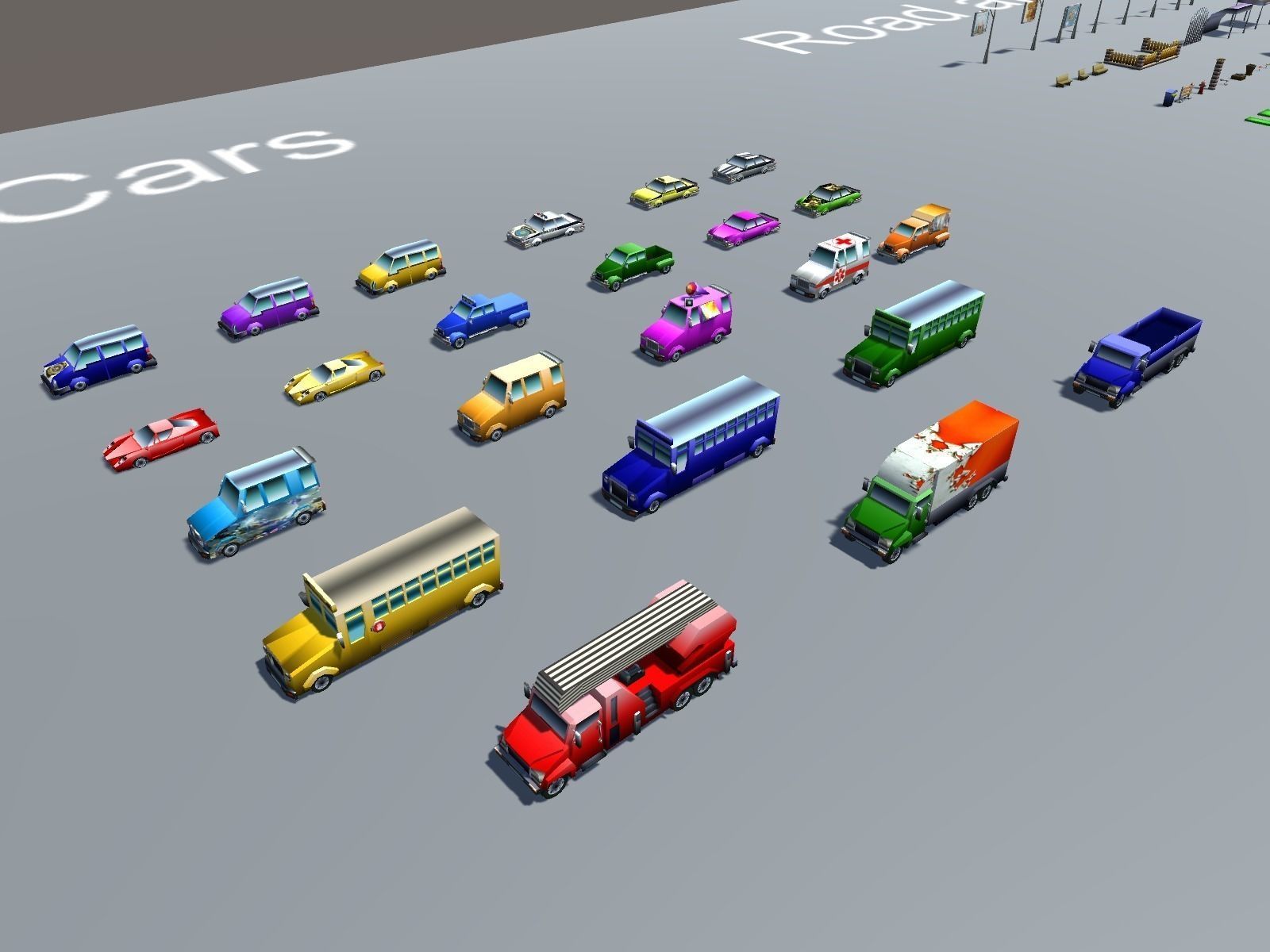 Simple City Constructor Low-poly 3D model_34