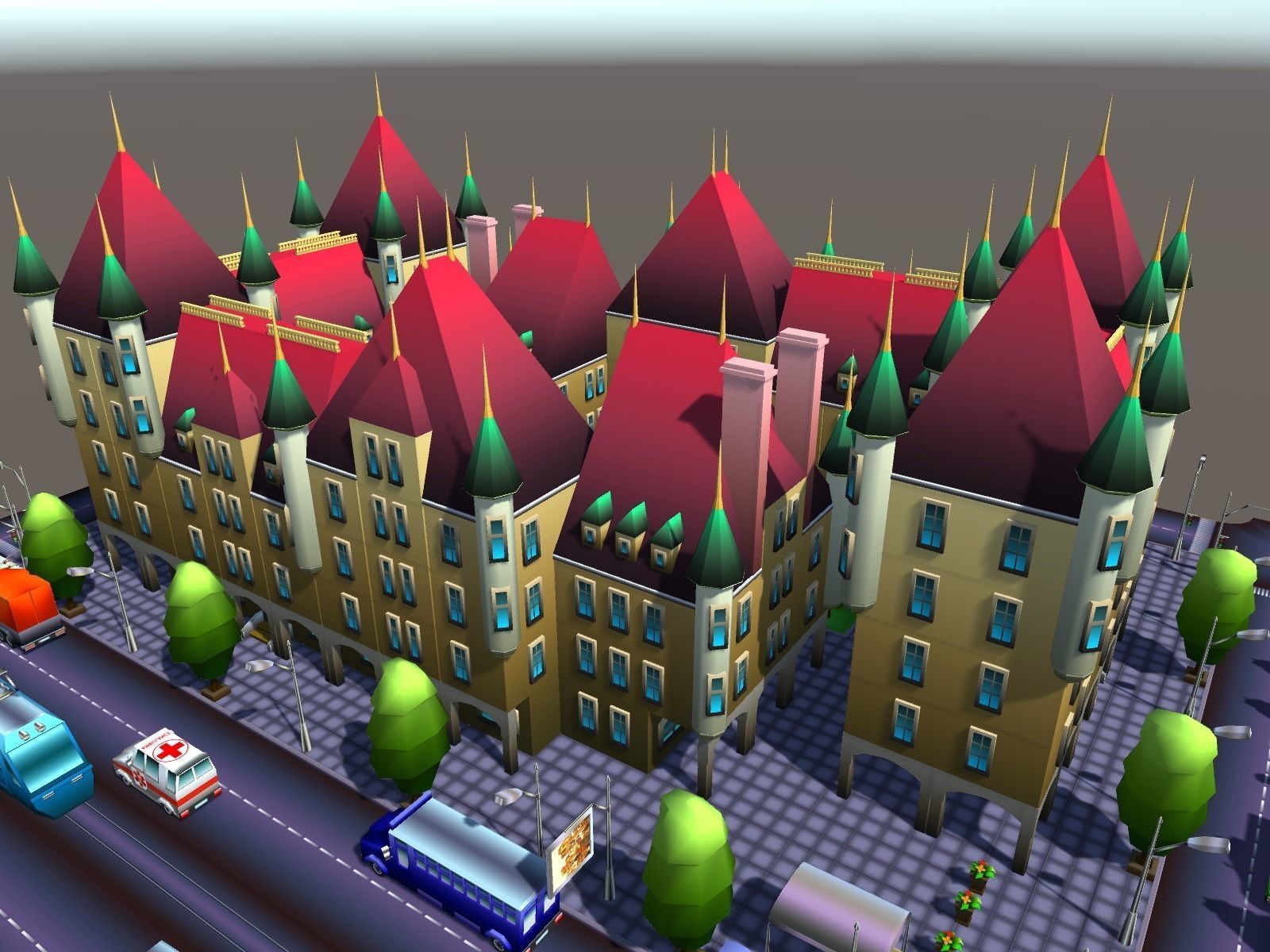 Simple City Constructor Low-poly 3D model_7