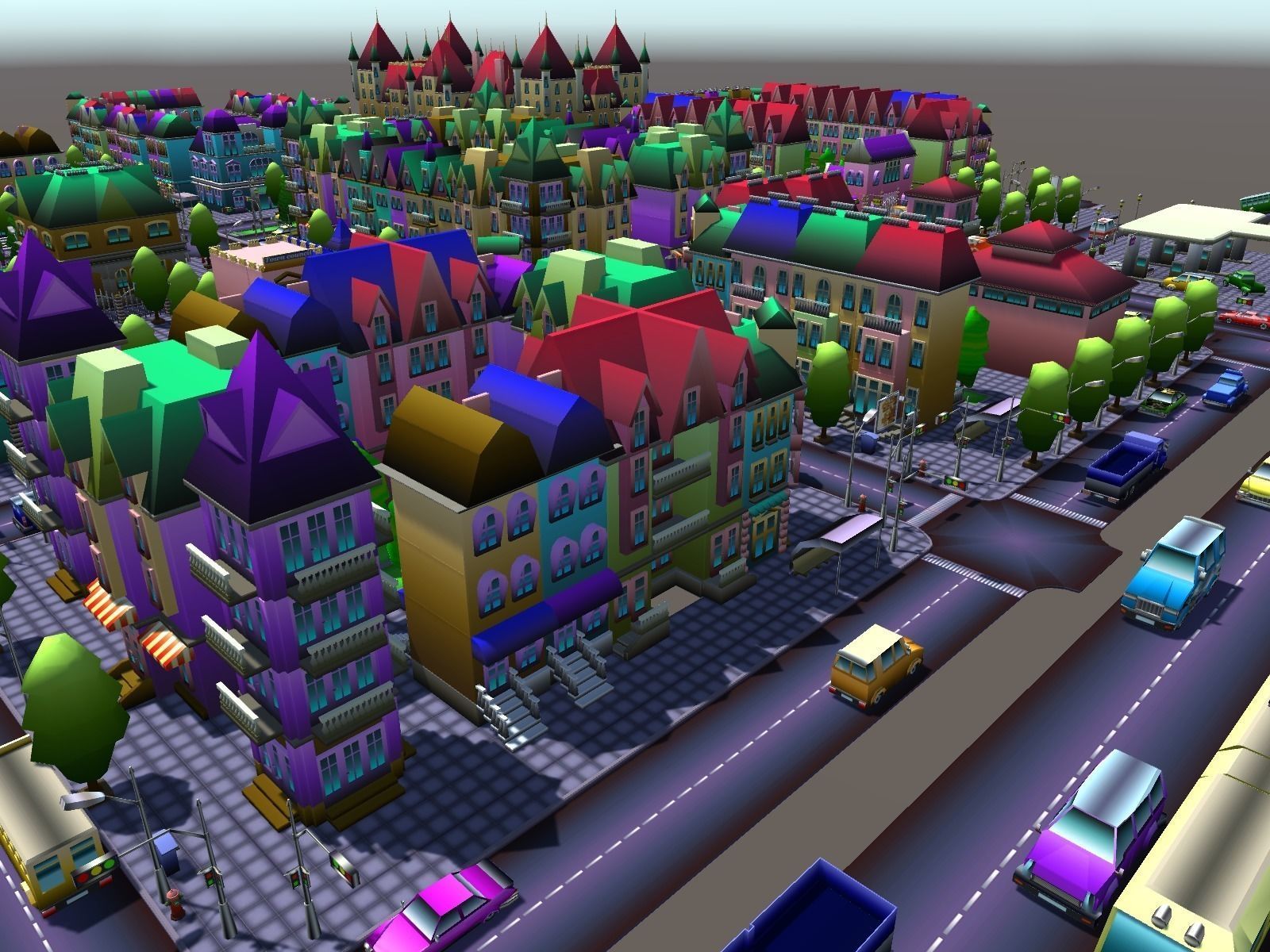 Simple City Constructor Low-poly 3D model_25