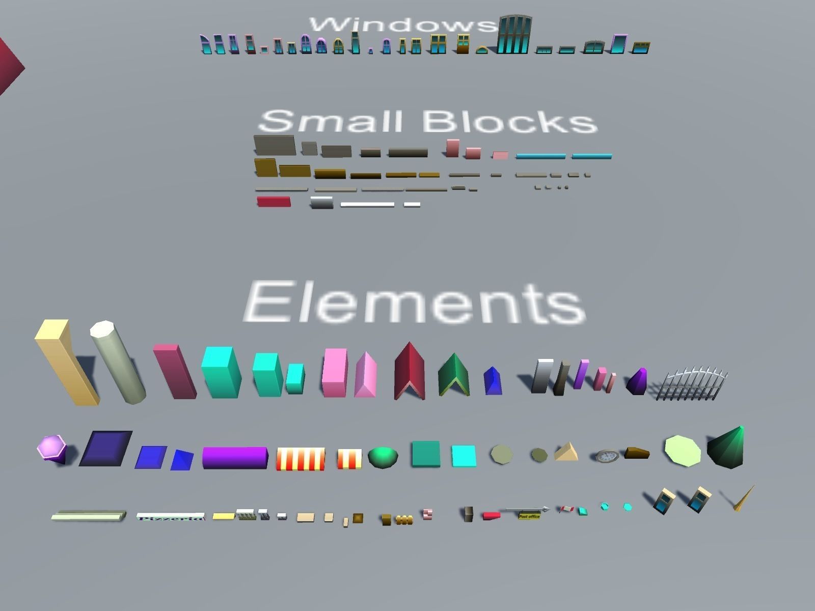 Simple City Constructor Low-poly 3D model_31