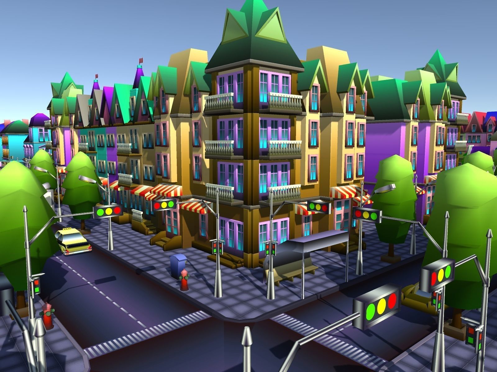 Simple City Constructor Low-poly 3D model_23