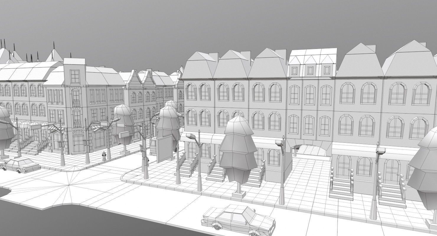 Simple City Constructor Low-poly 3D model_41