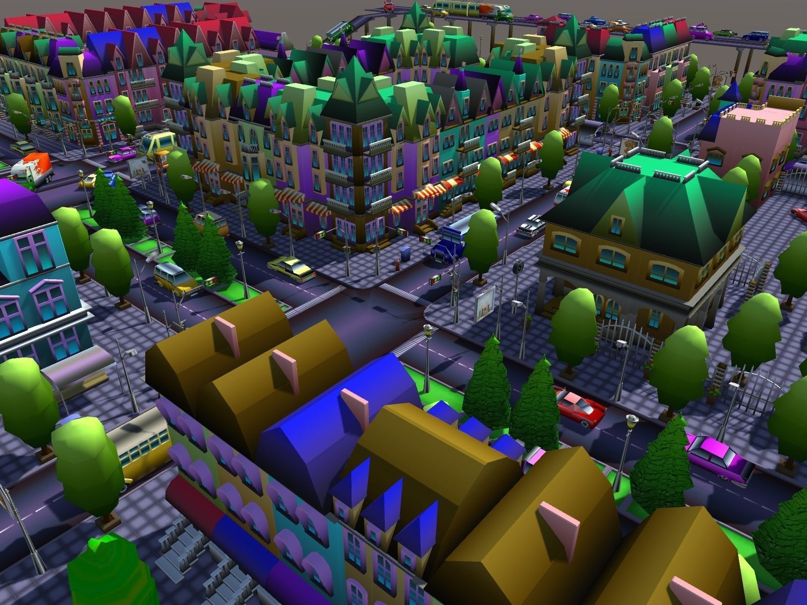 Simple City Constructor Low-poly 3D model_5