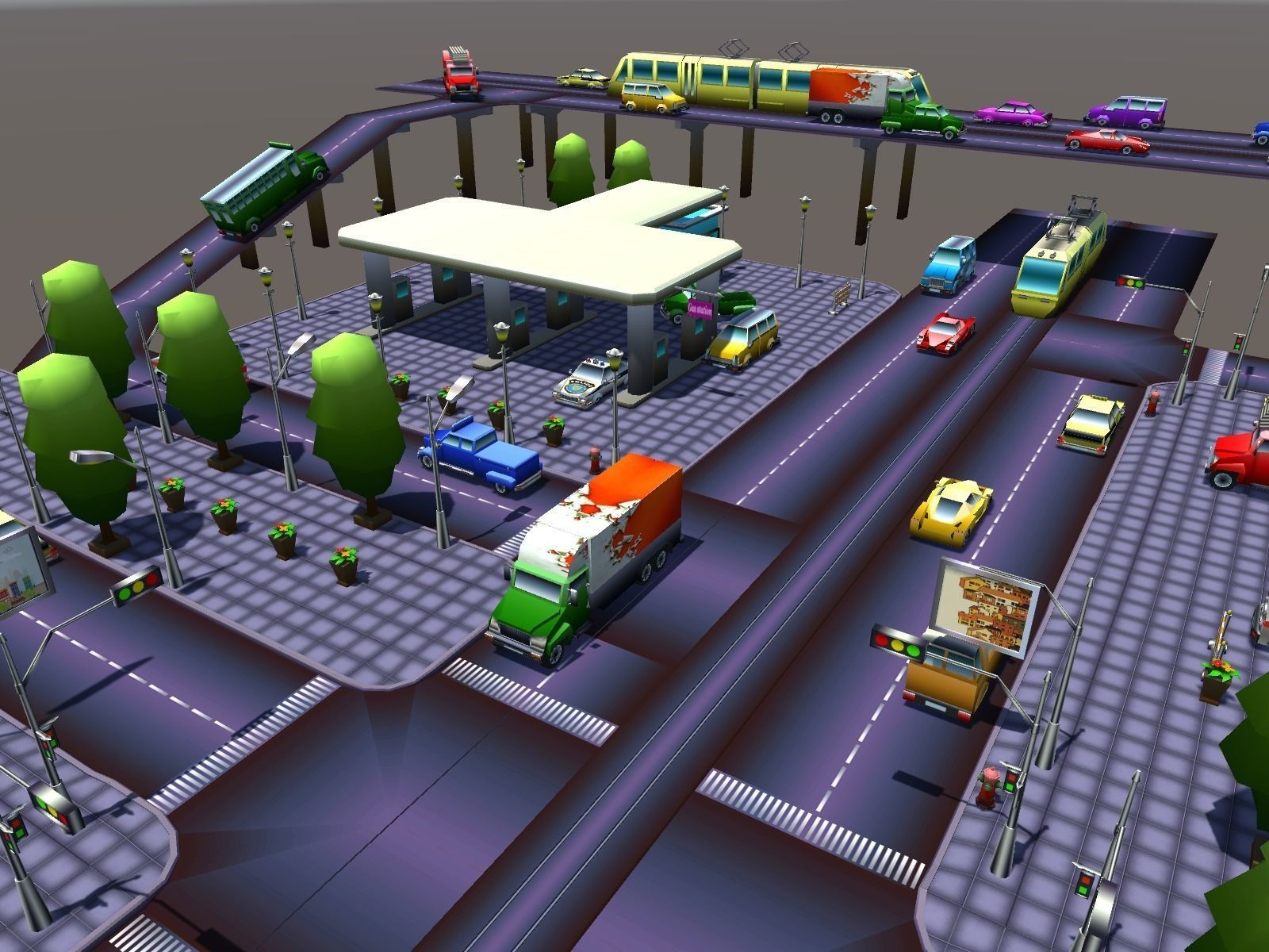 Simple City Constructor Low-poly 3D model_22