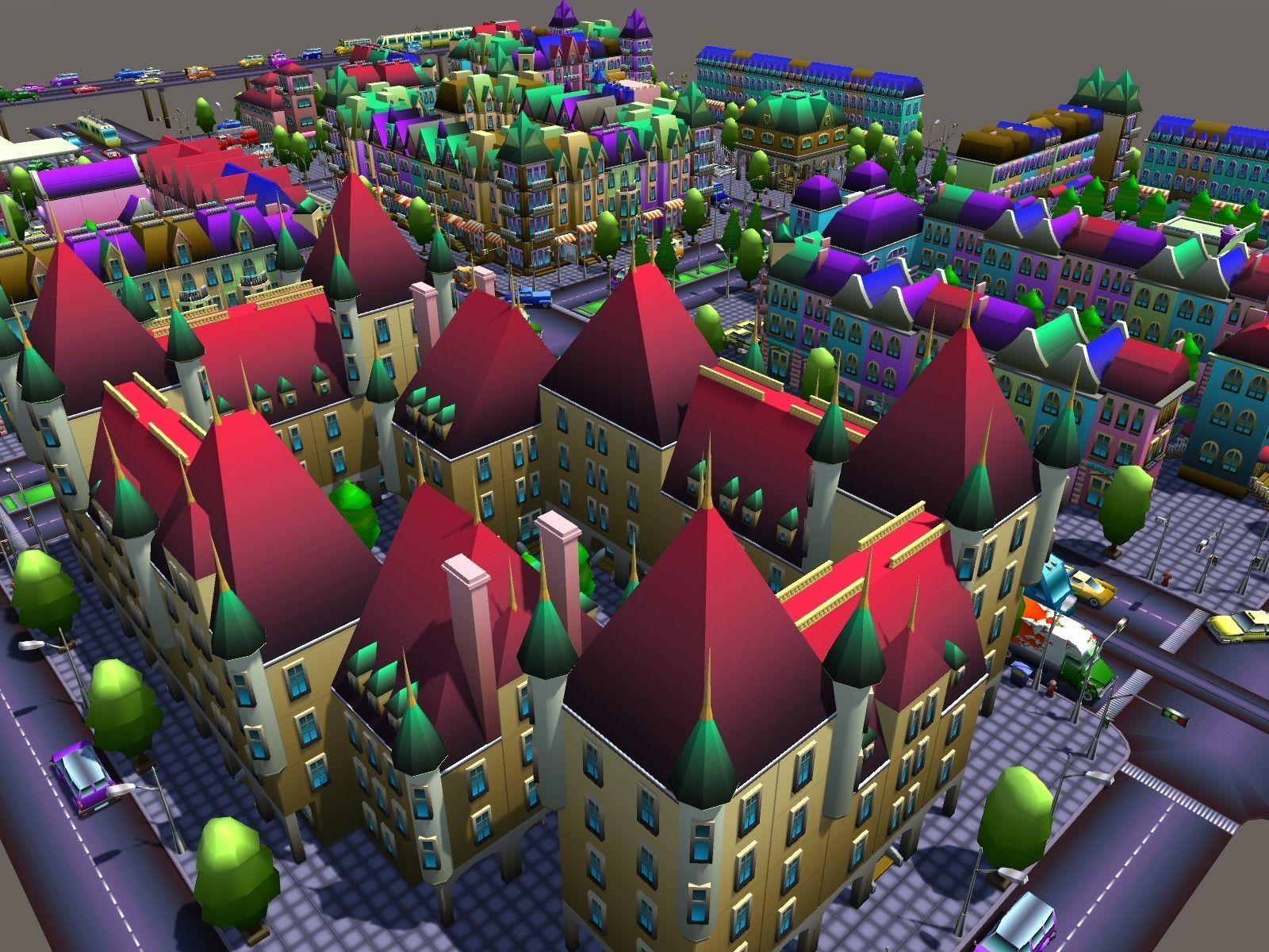 Simple City Constructor Low-poly 3D model_39