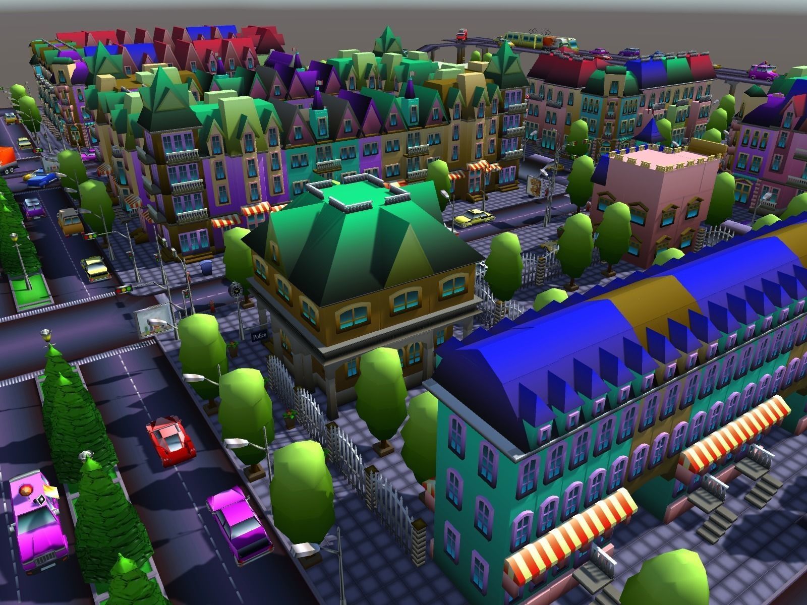 Simple City Constructor Low-poly 3D model_13