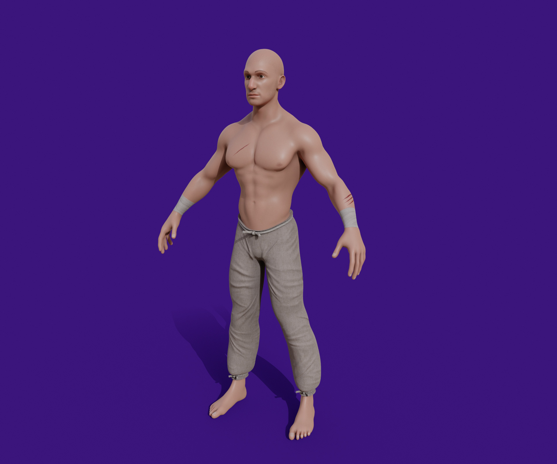 Enemy Fighter NPC game character Low-poly 3D model_4