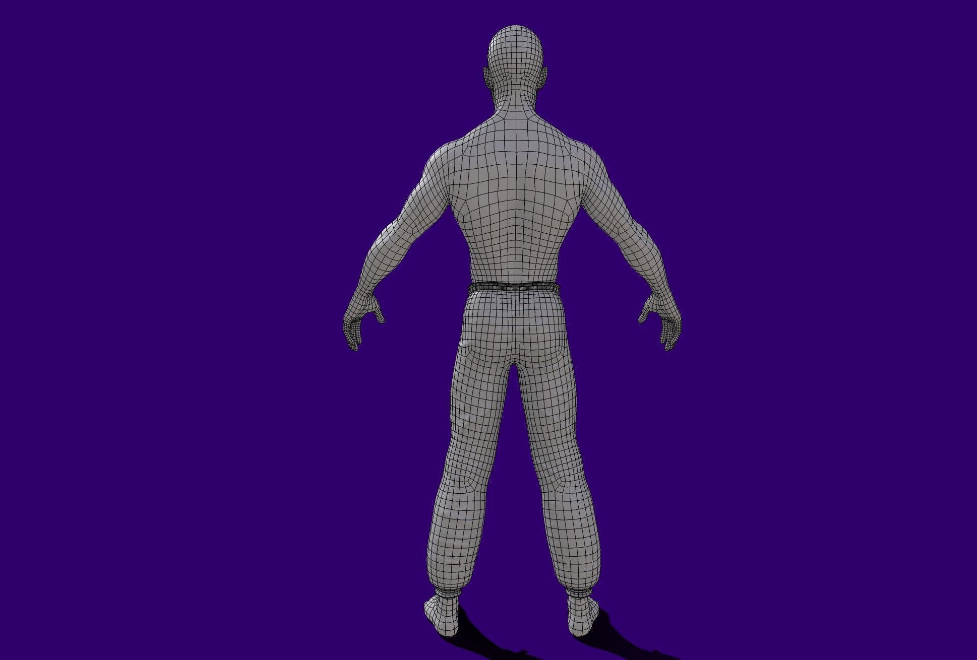 Enemy Fighter NPC game character Low-poly 3D model_7