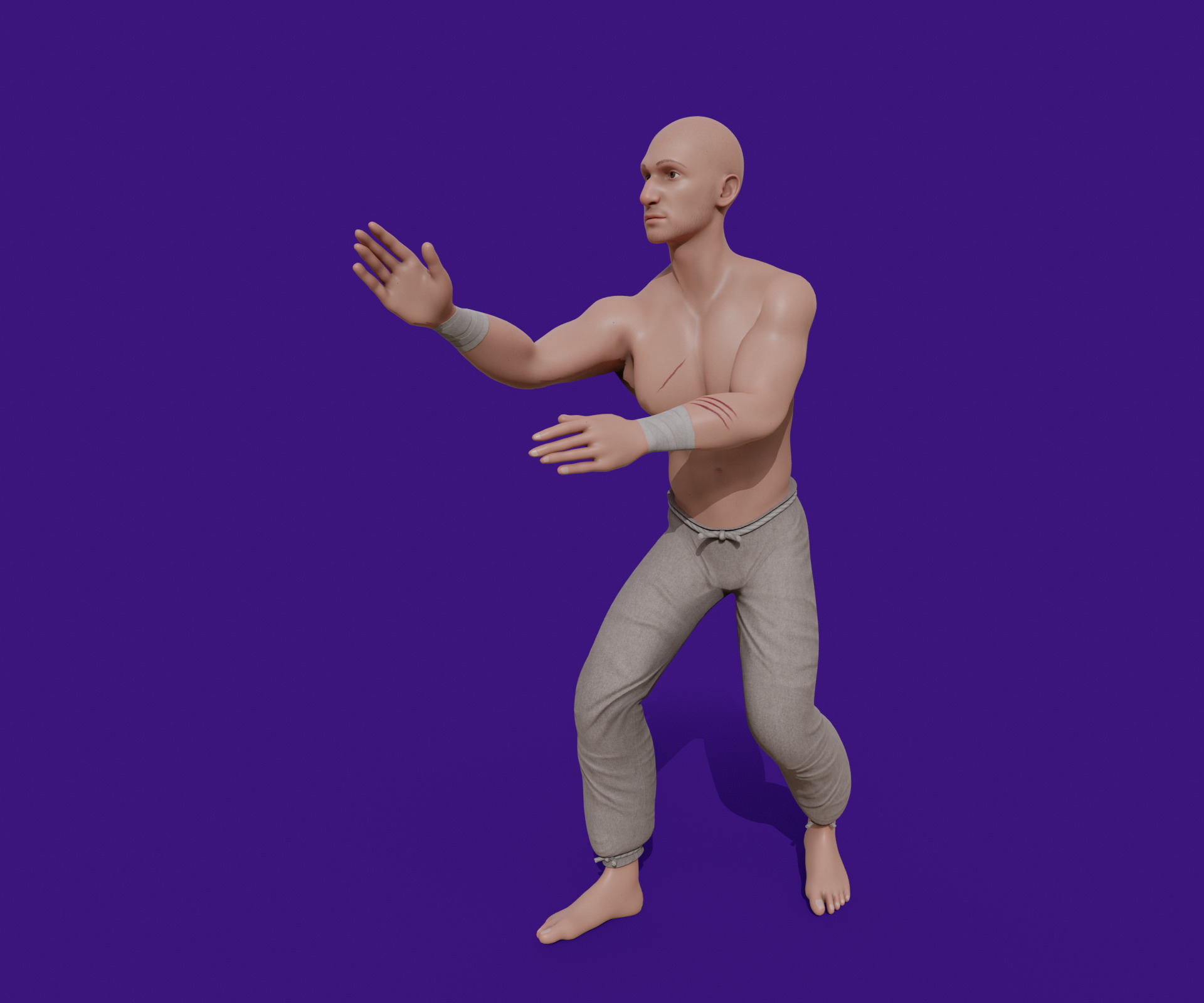 Enemy Fighter NPC game character Low-poly 3D model_24