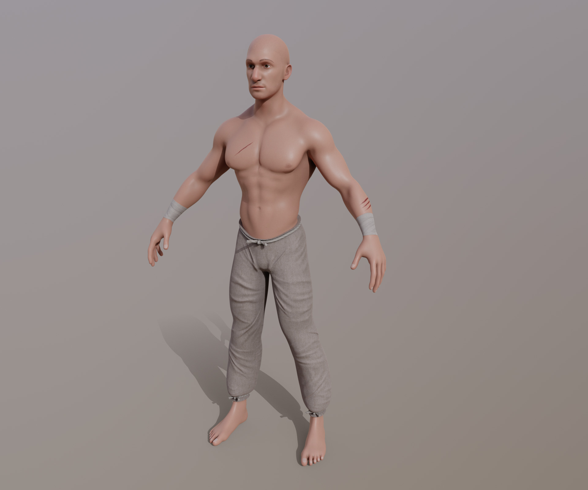 Enemy Fighter NPC game character Low-poly 3D model_8