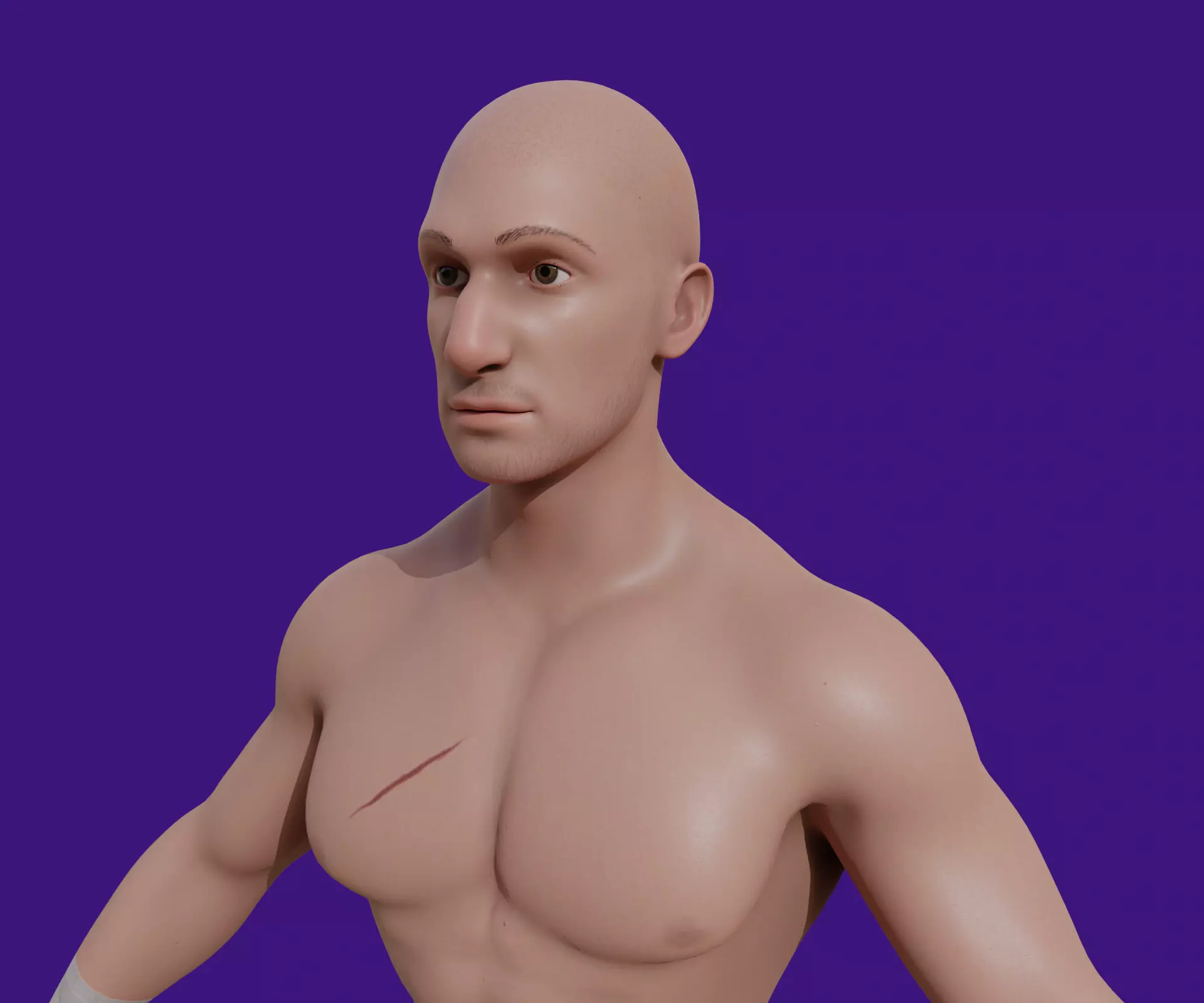 Enemy Fighter NPC game character Low-poly 3D model_0