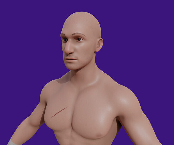 Enemy Fighter NPC game character Low-poly 3D model