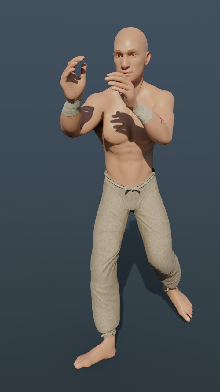 Enemy Fighter NPC game character Low-poly 3D model_14