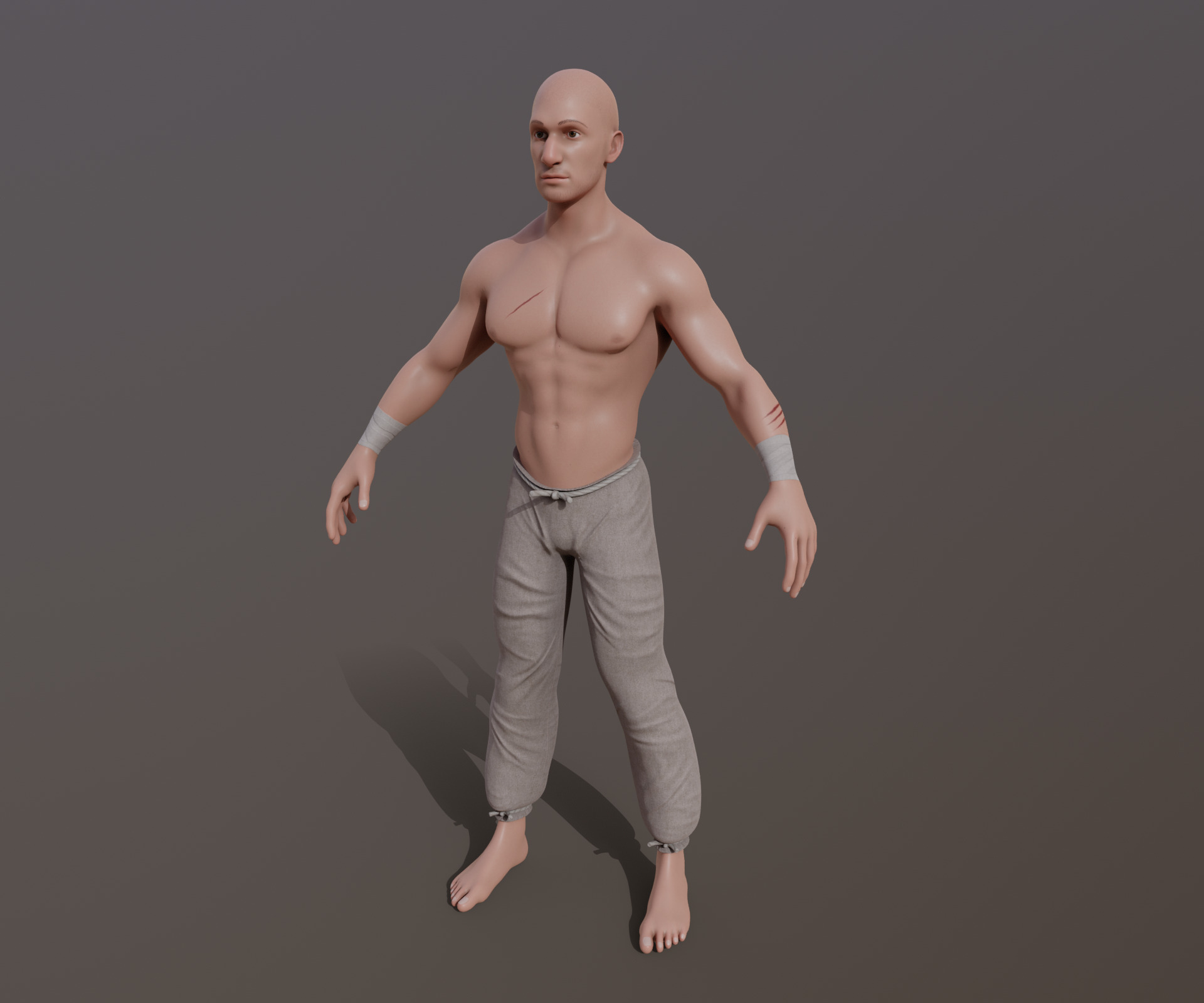 Enemy Fighter NPC game character Low-poly 3D model_9