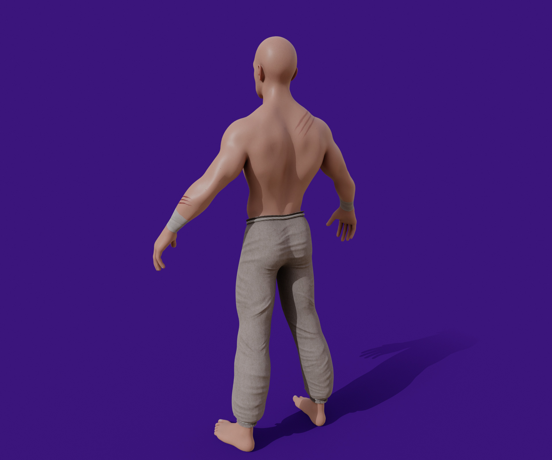 Enemy Fighter NPC game character Low-poly 3D model_6