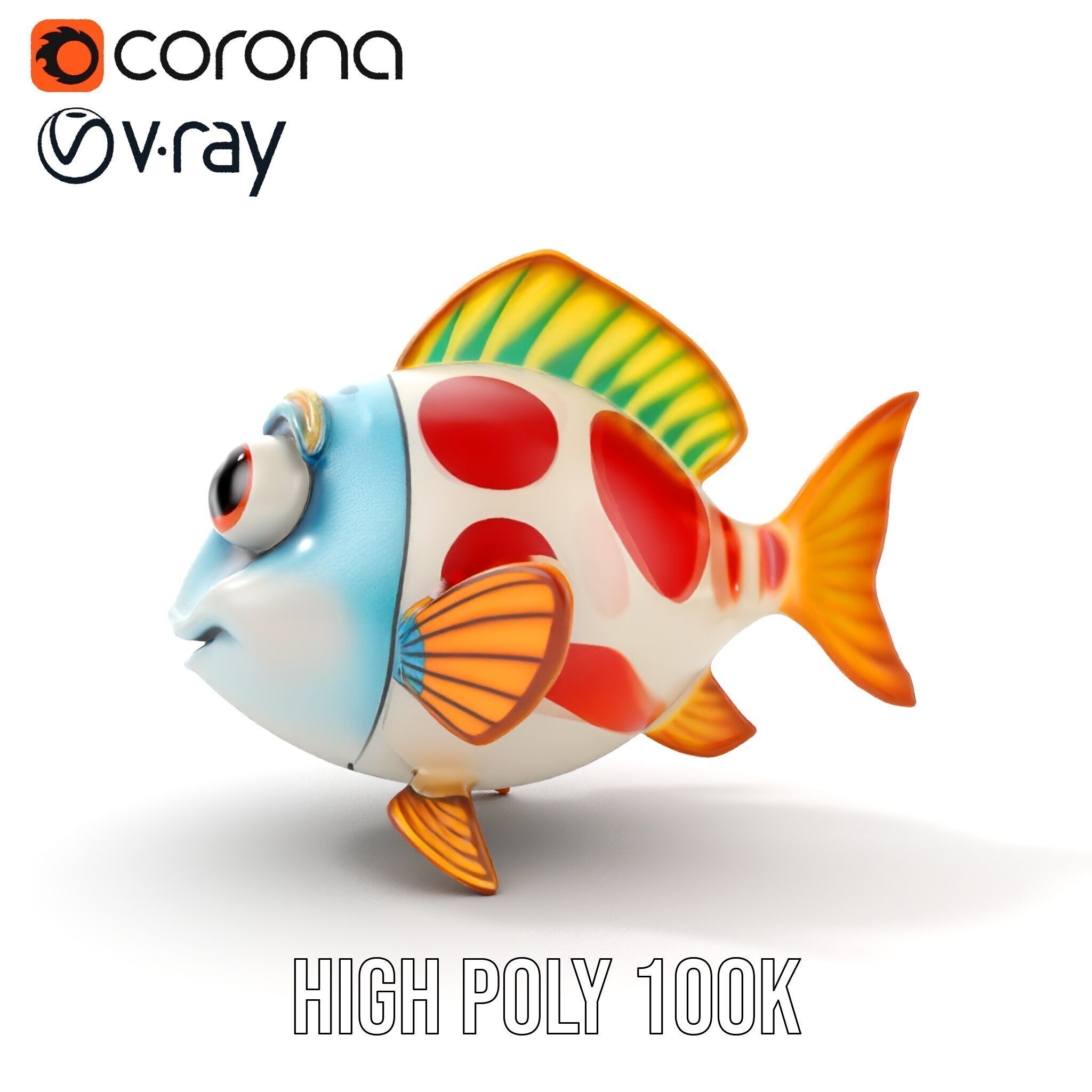 Cartoon Fish Model Pack for Animation and Games Low-poly 3D model_25
