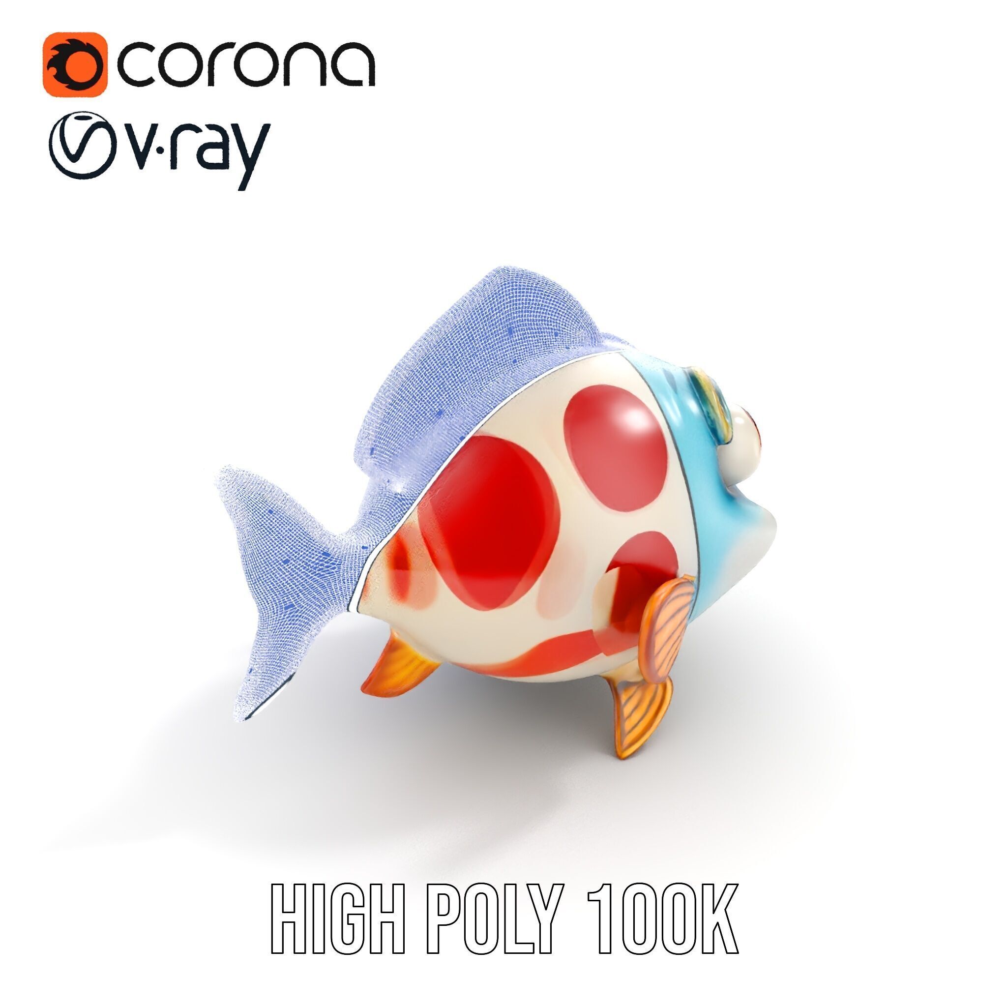 Cartoon Fish Model Pack for Animation and Games Low-poly 3D model_36