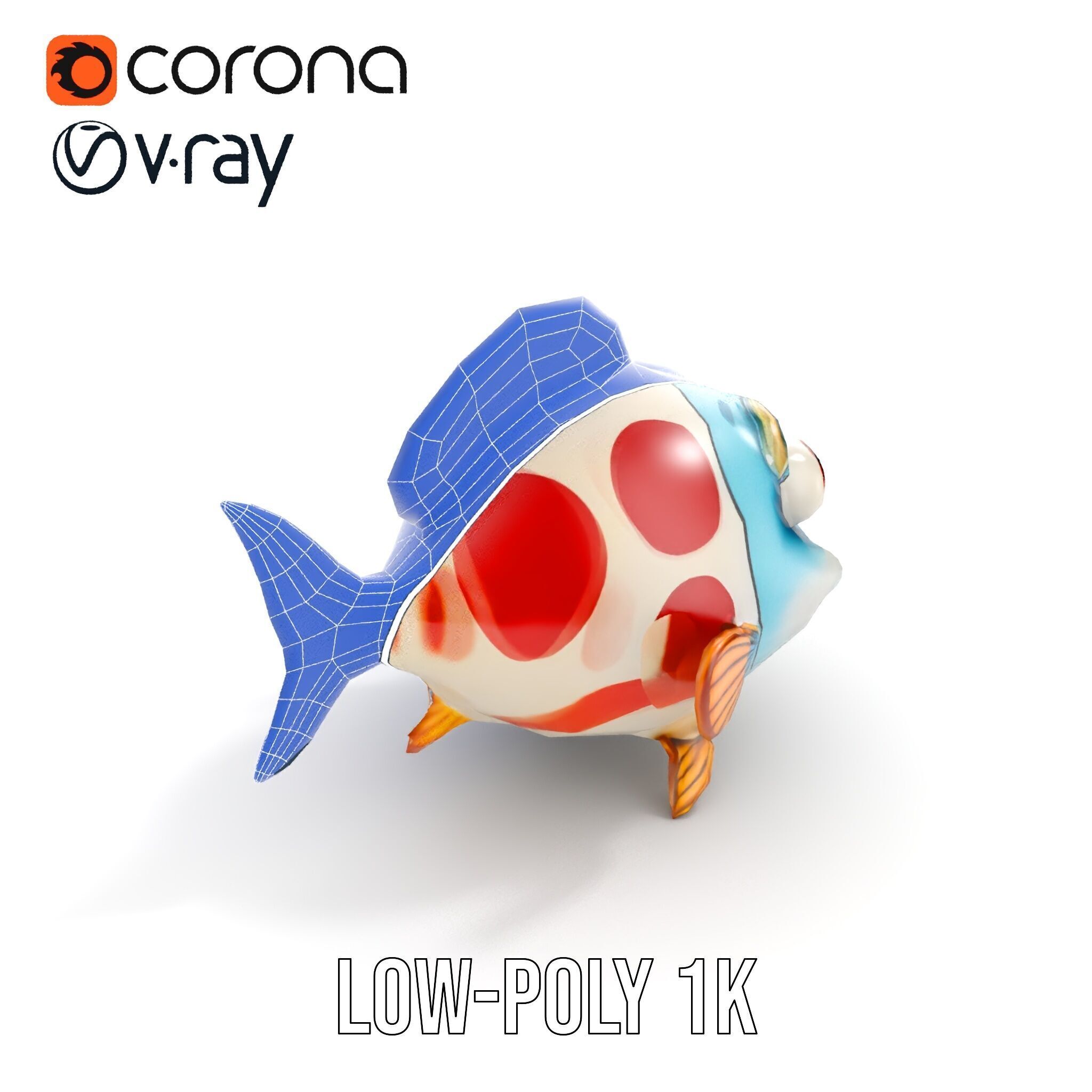 Cartoon Fish Model Pack for Animation and Games Low-poly 3D model_27